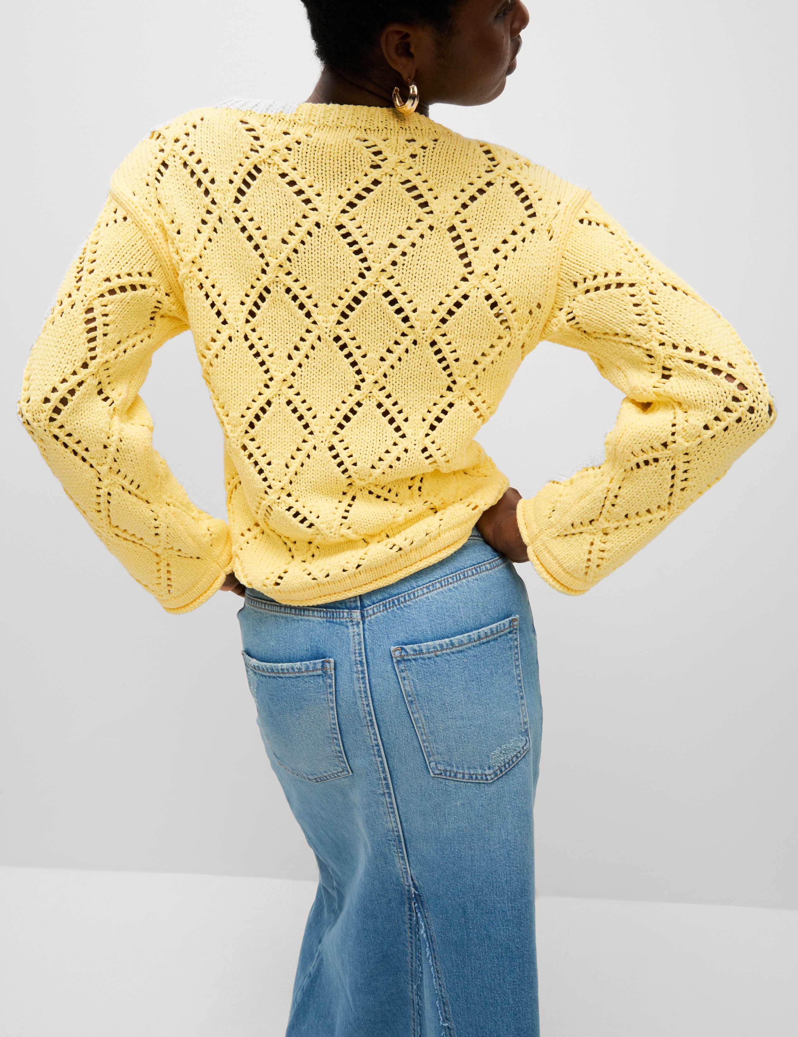 Cotton Blend Textured Jumper 3 of 6