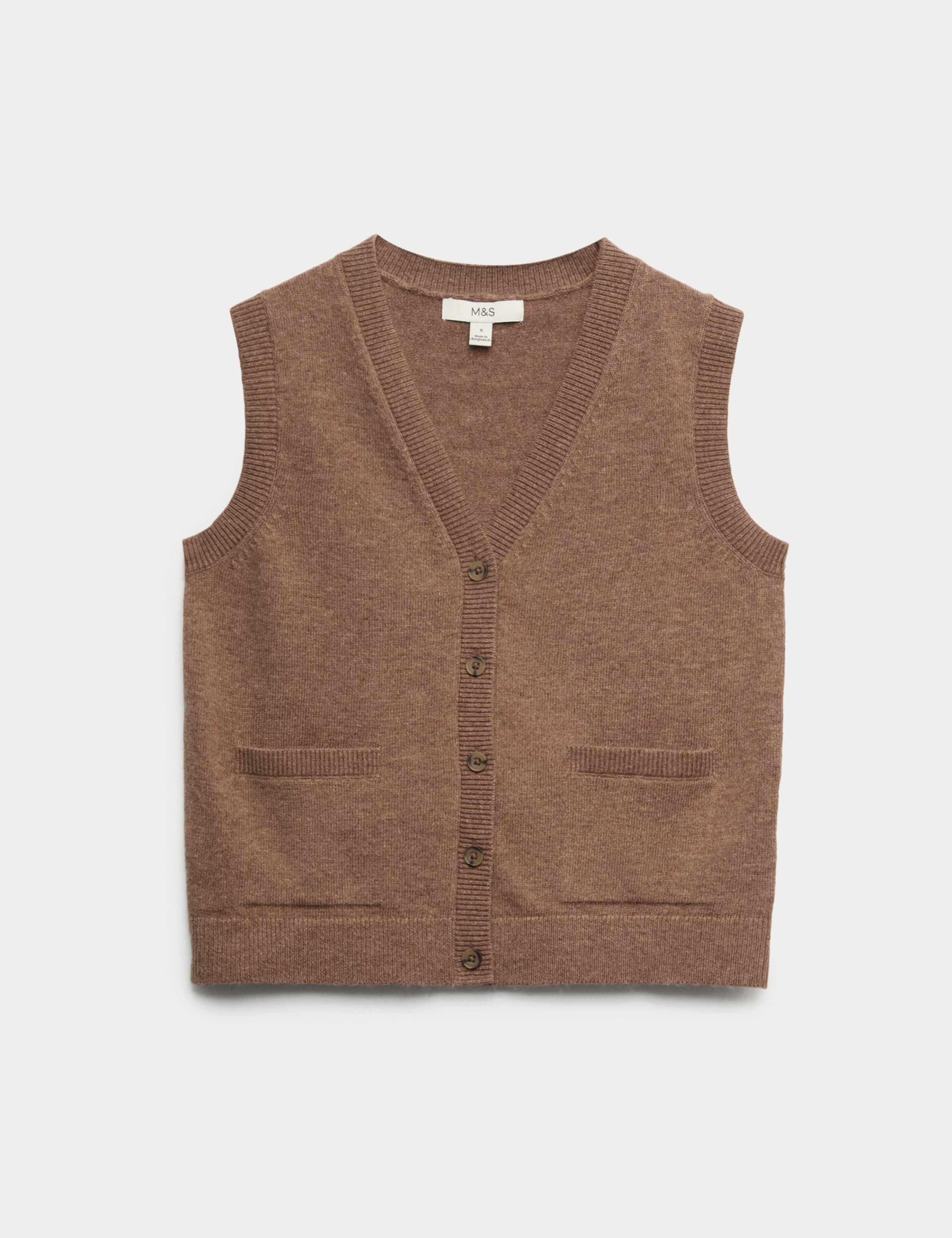 Lambswool Blend Knitted Waistcoat 2 of 5