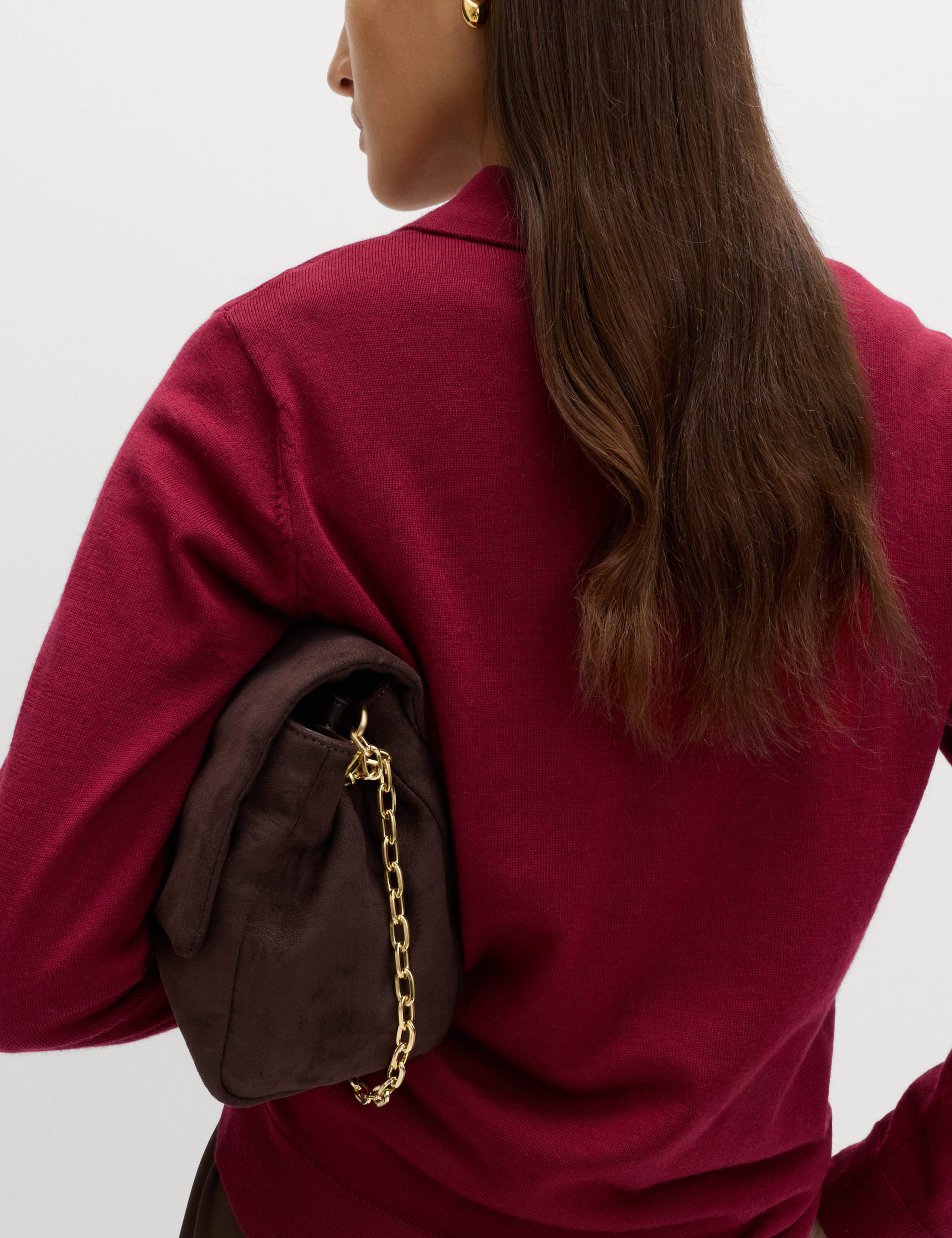 Pure Merino Wool Collared Button Front Jumper 6 of 6