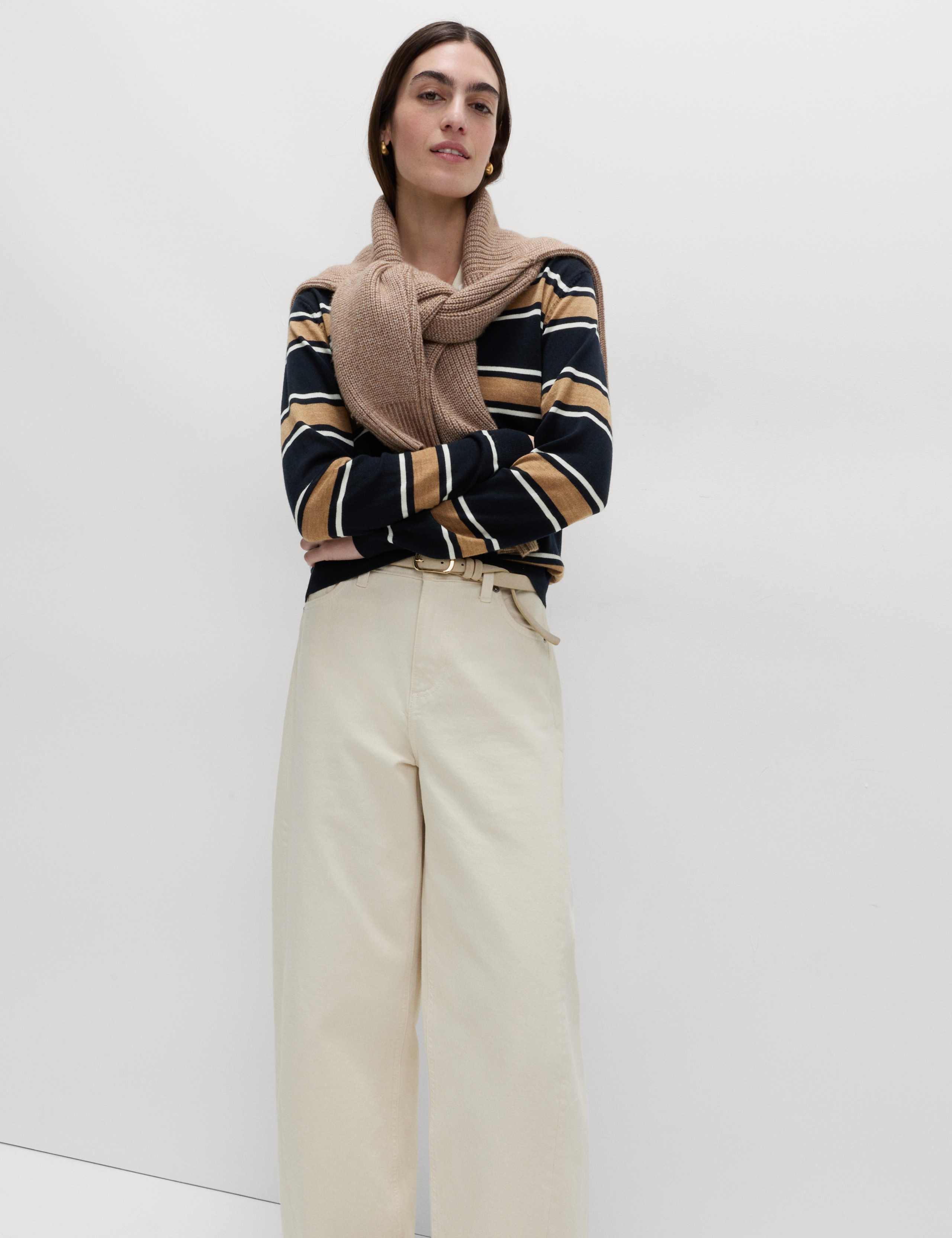 Pure Merino Wool Striped Jumper 3 of 6