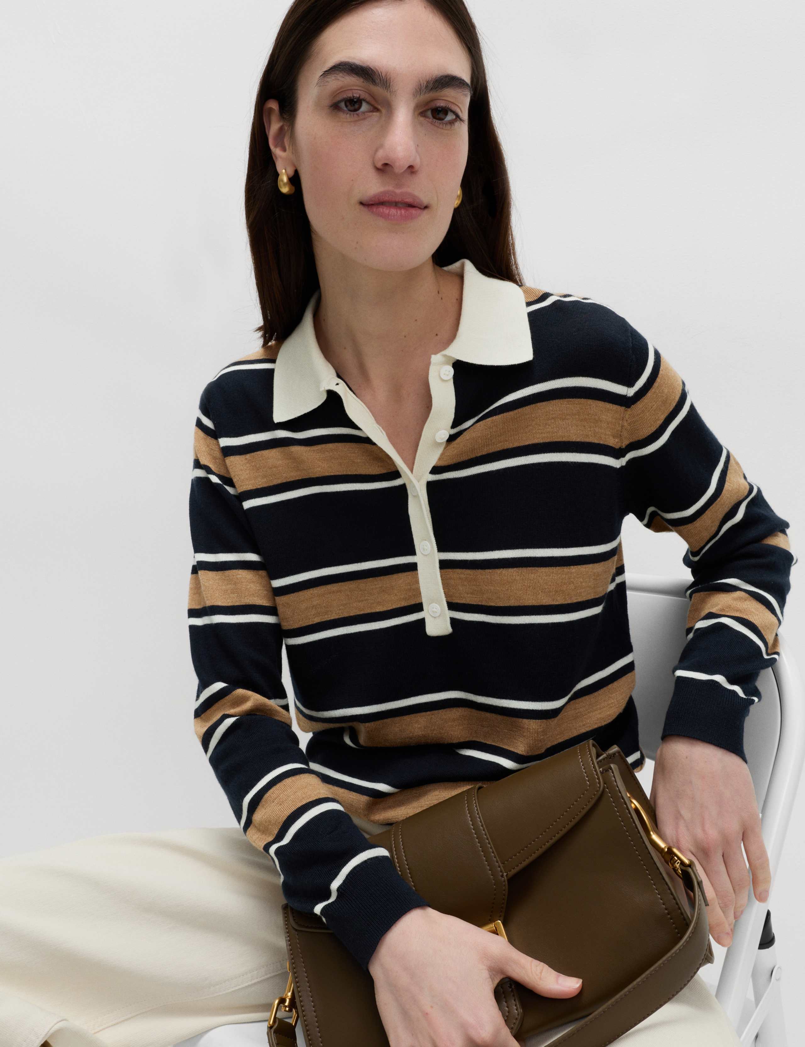 Pure Merino Wool Striped Jumper 4 of 6
