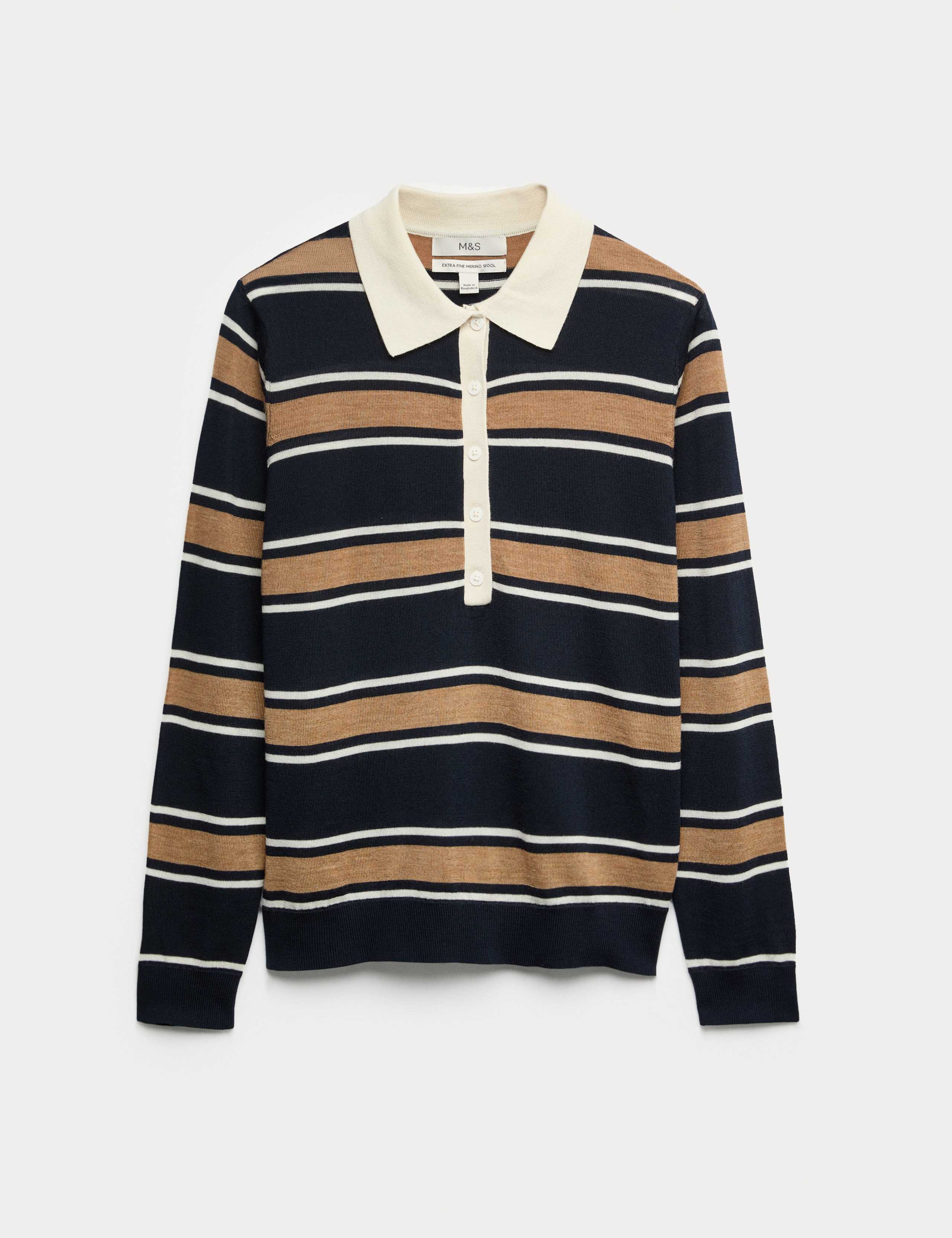 Pure Merino Wool Striped Jumper 2 of 6