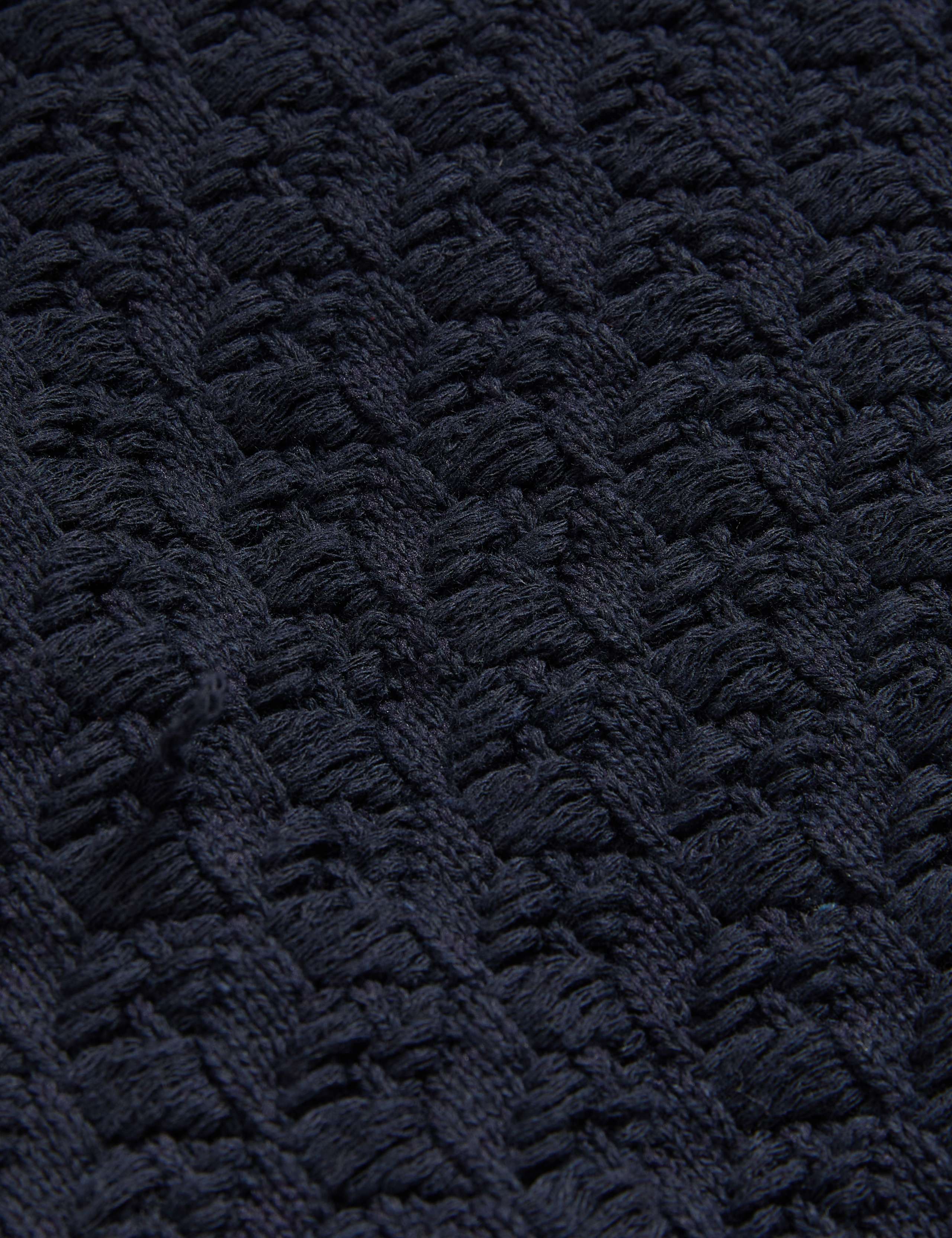 Cotton Blend Textured Button Front Cropped Cardigan 6 of 6
