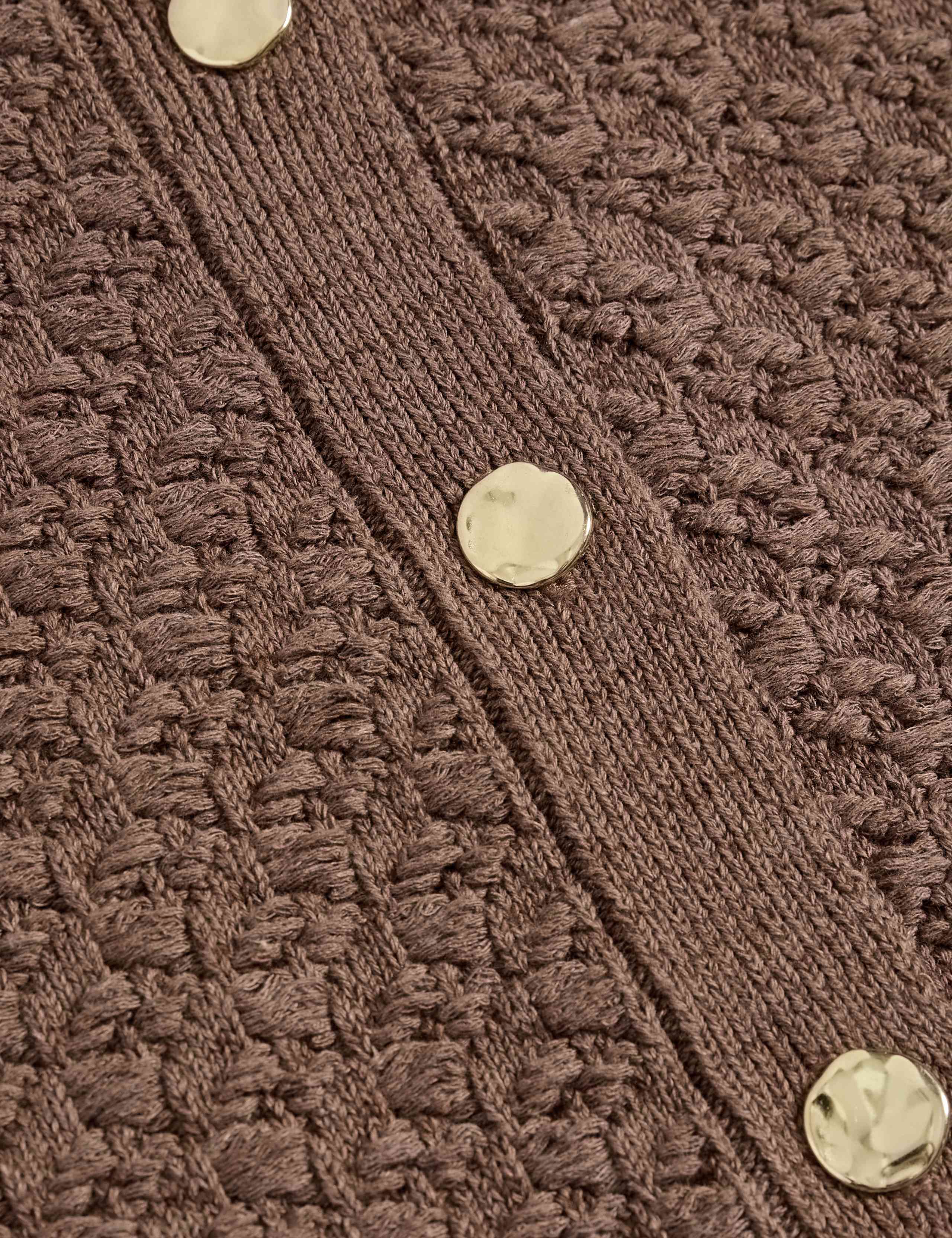 Cotton Blend Textured Button Front Cropped Cardigan 6 of 6