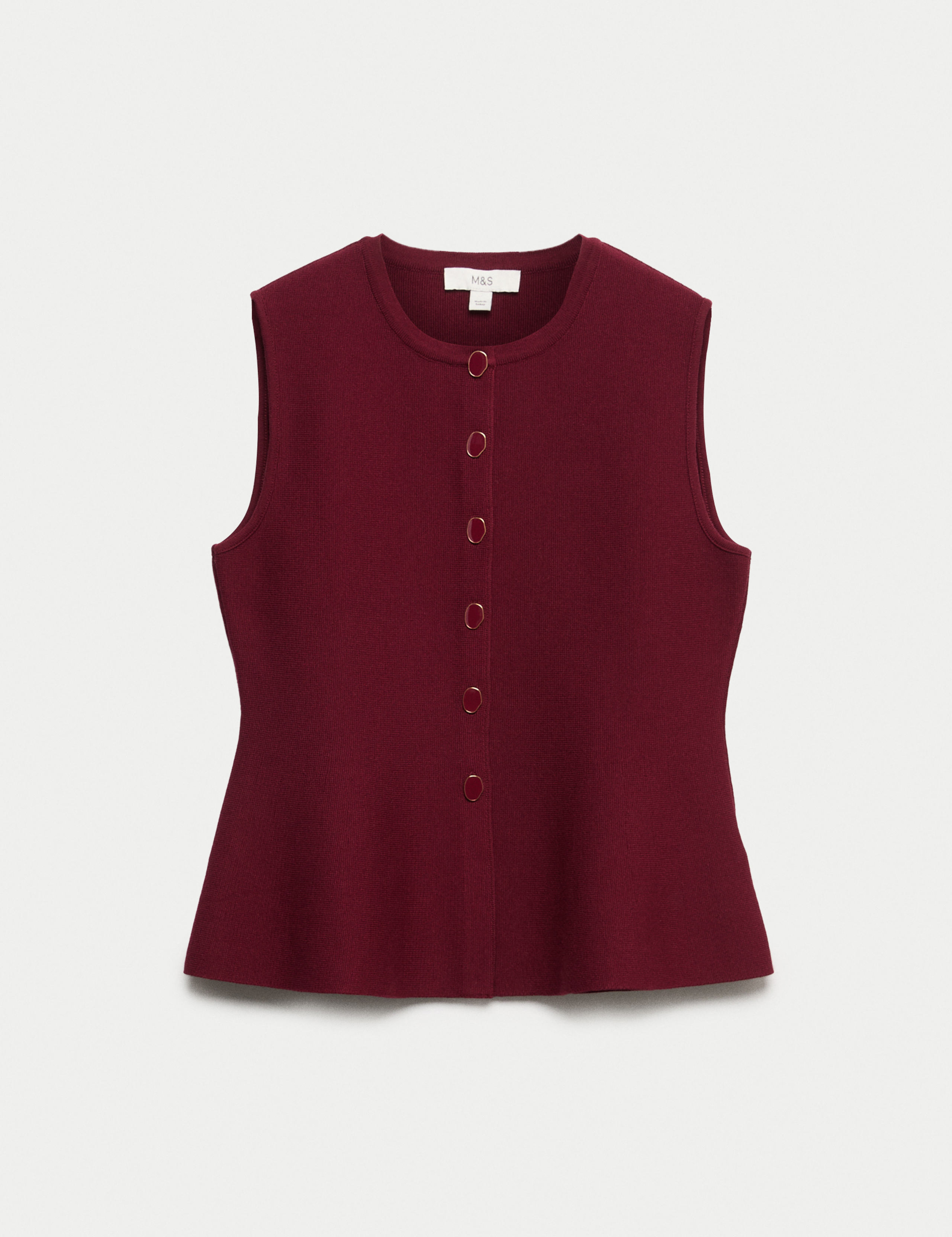 Crew Neck Button Through Waistcoat 2 of 6