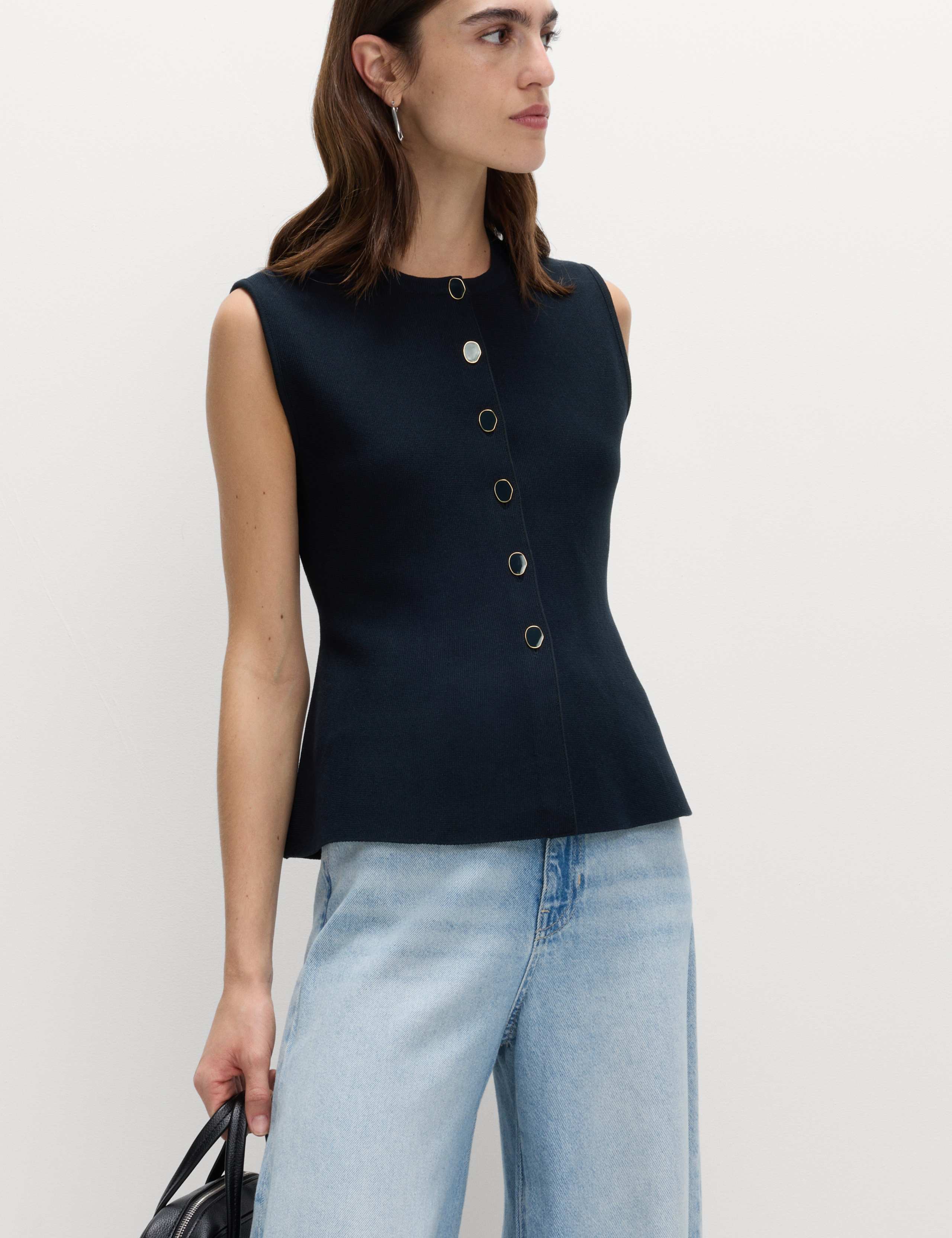 Crew Neck Button Through Waistcoat 4 of 5
