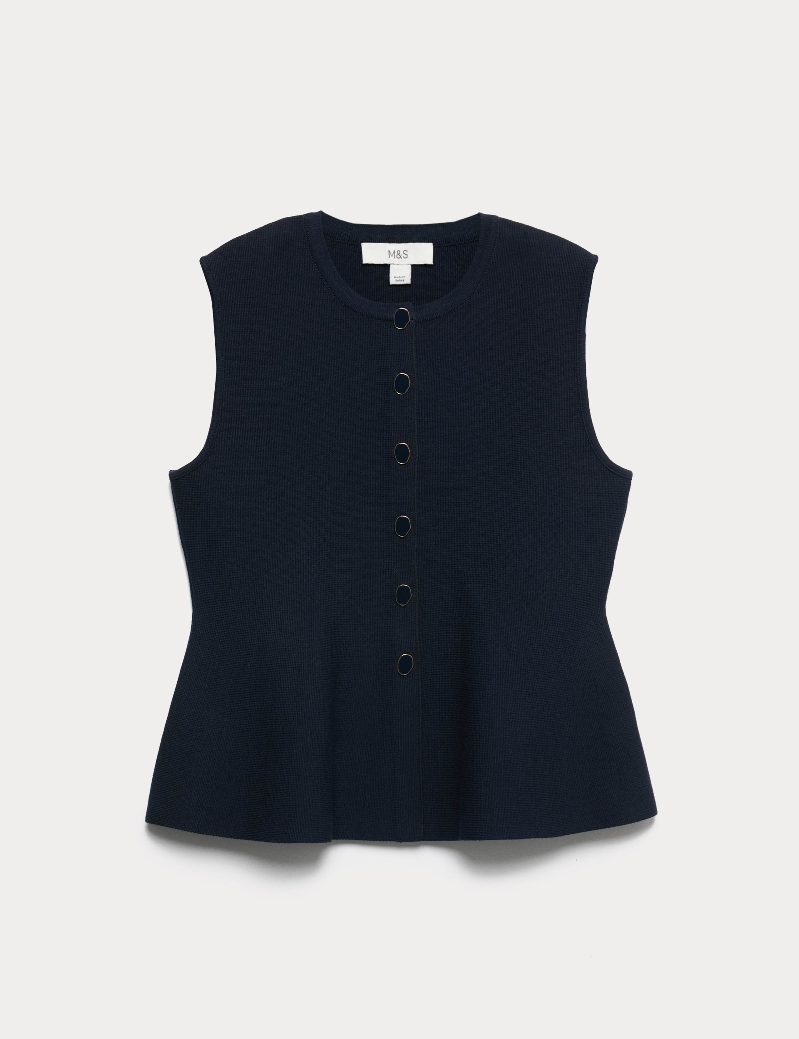 Crew Neck Button Through Waistcoat 1 of 1