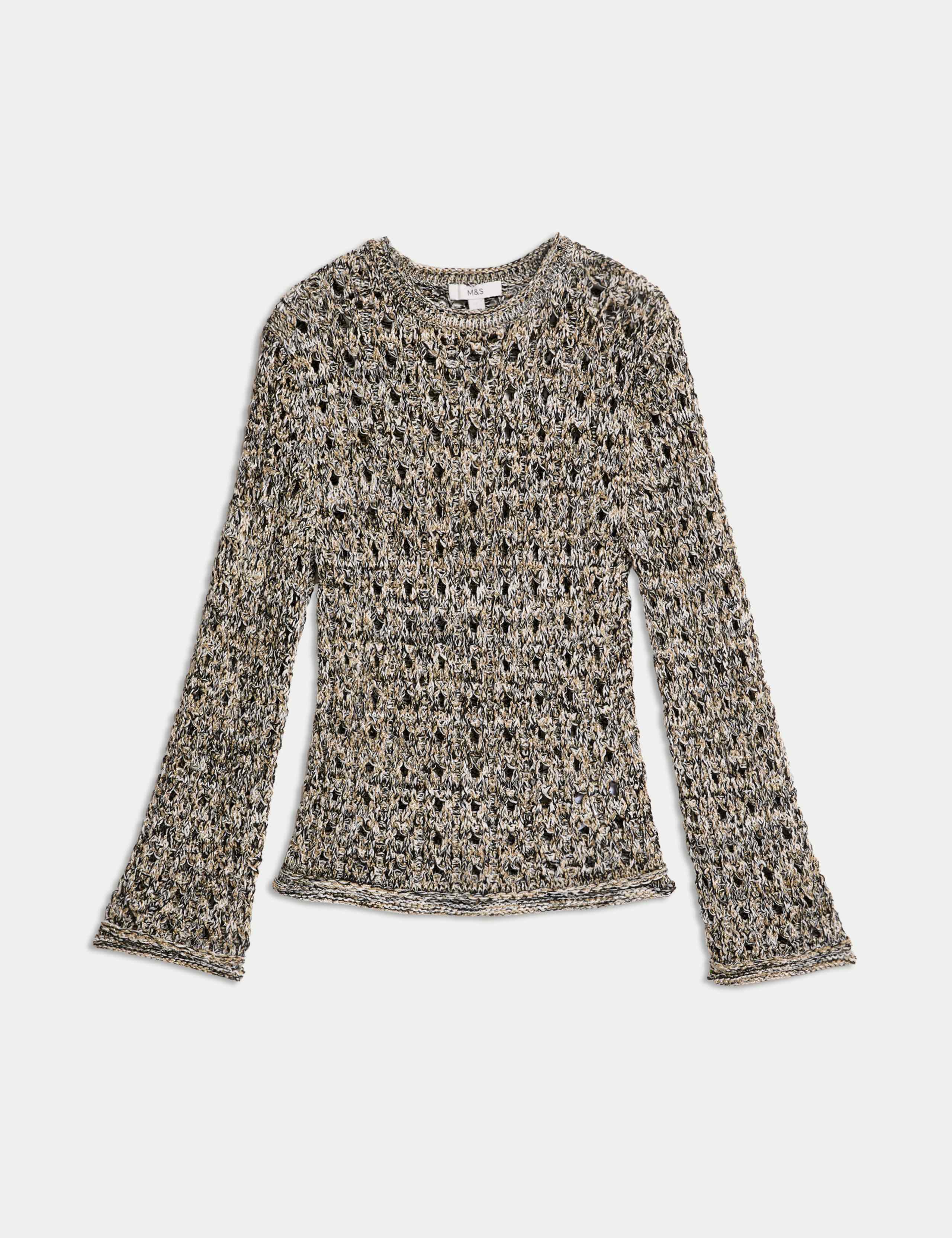 Cotton Blend Metallic Textured Jumper 2 of 7