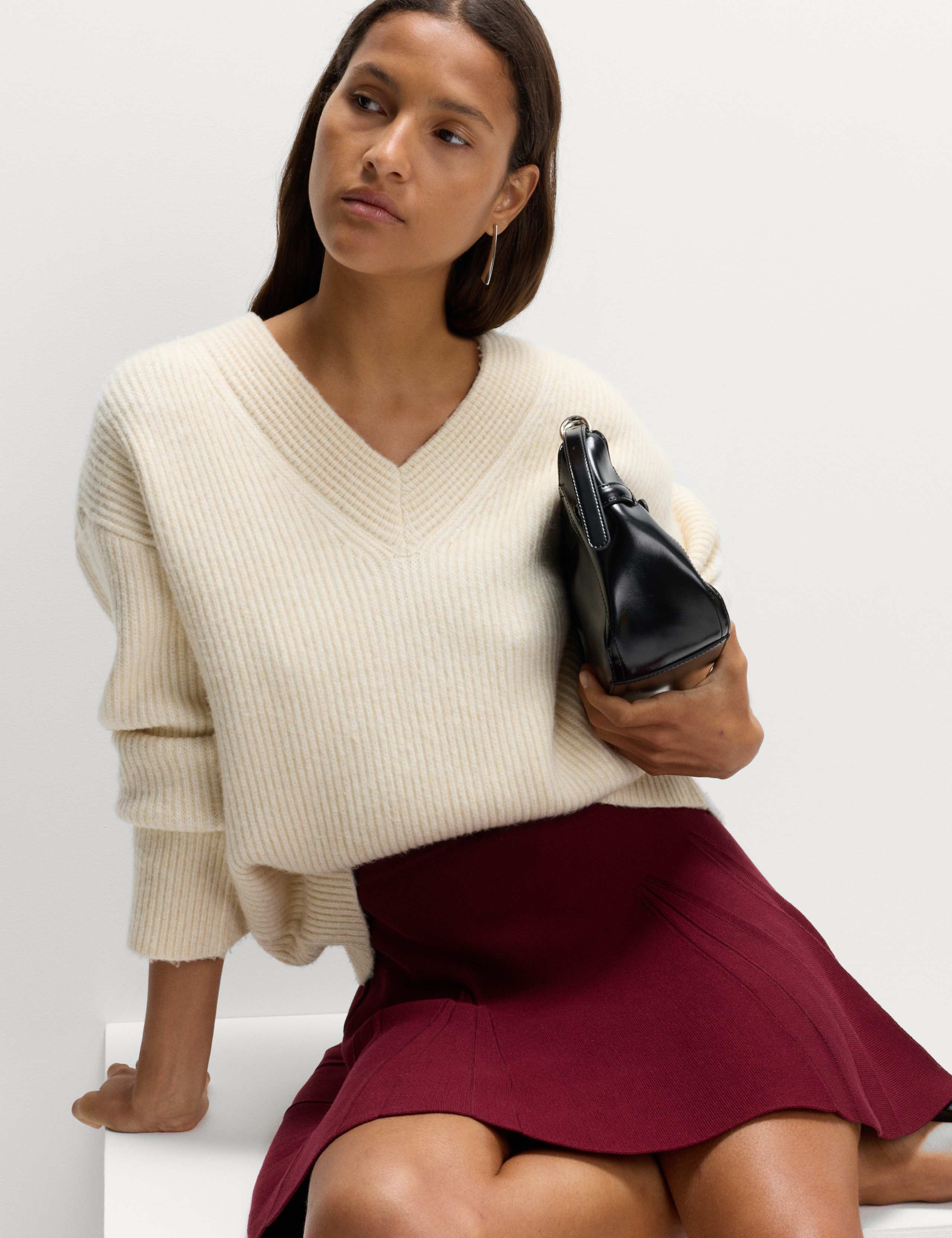 Ribbed Pleated Knitted Mini Skirt 4 of 6