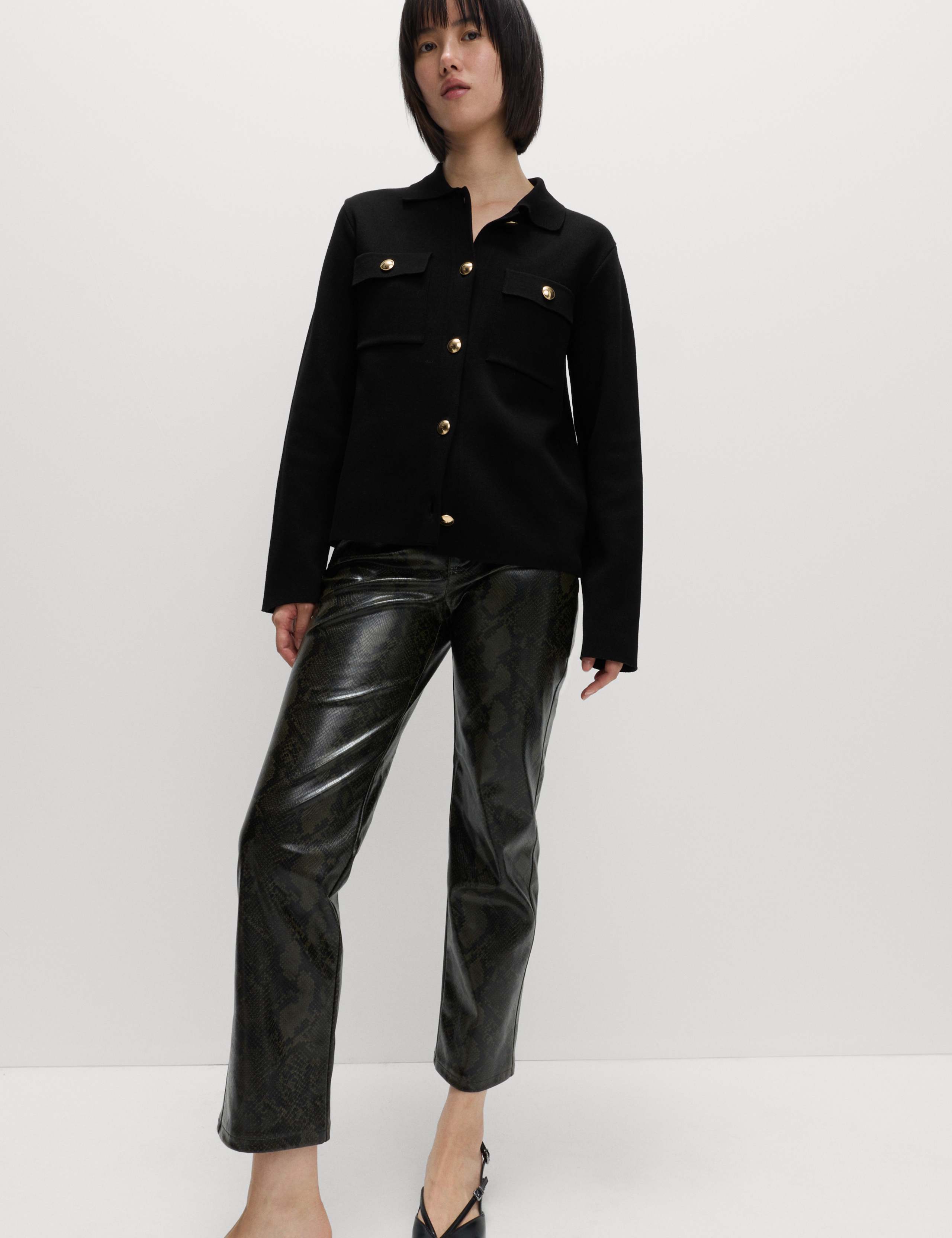 Collared Knitted Jacket 4 of 5