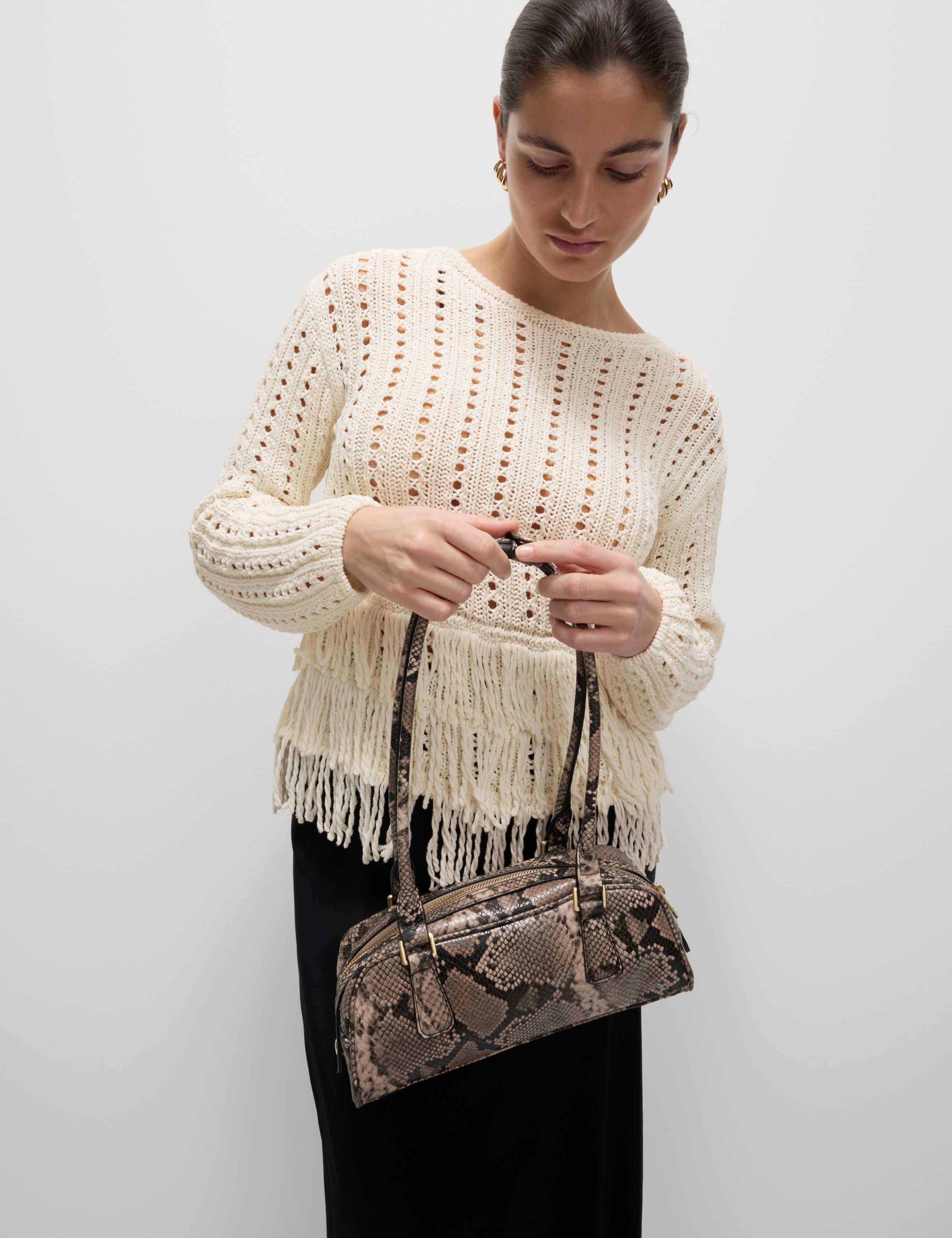 Cotton-Blend Textured Fringe Jumper 5 of 8