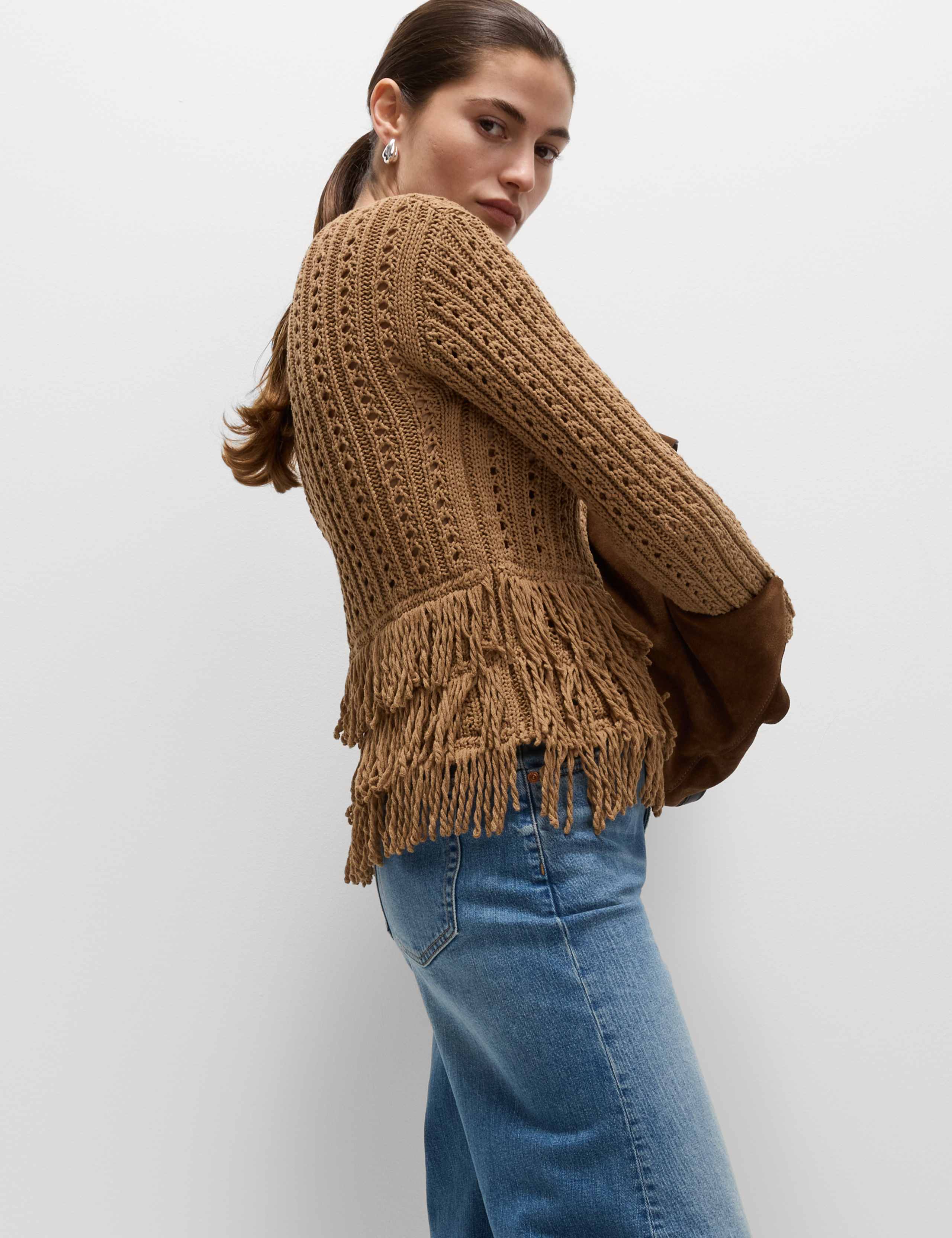 Cotton-Blend Textured Fringe Jumper 5 of 6