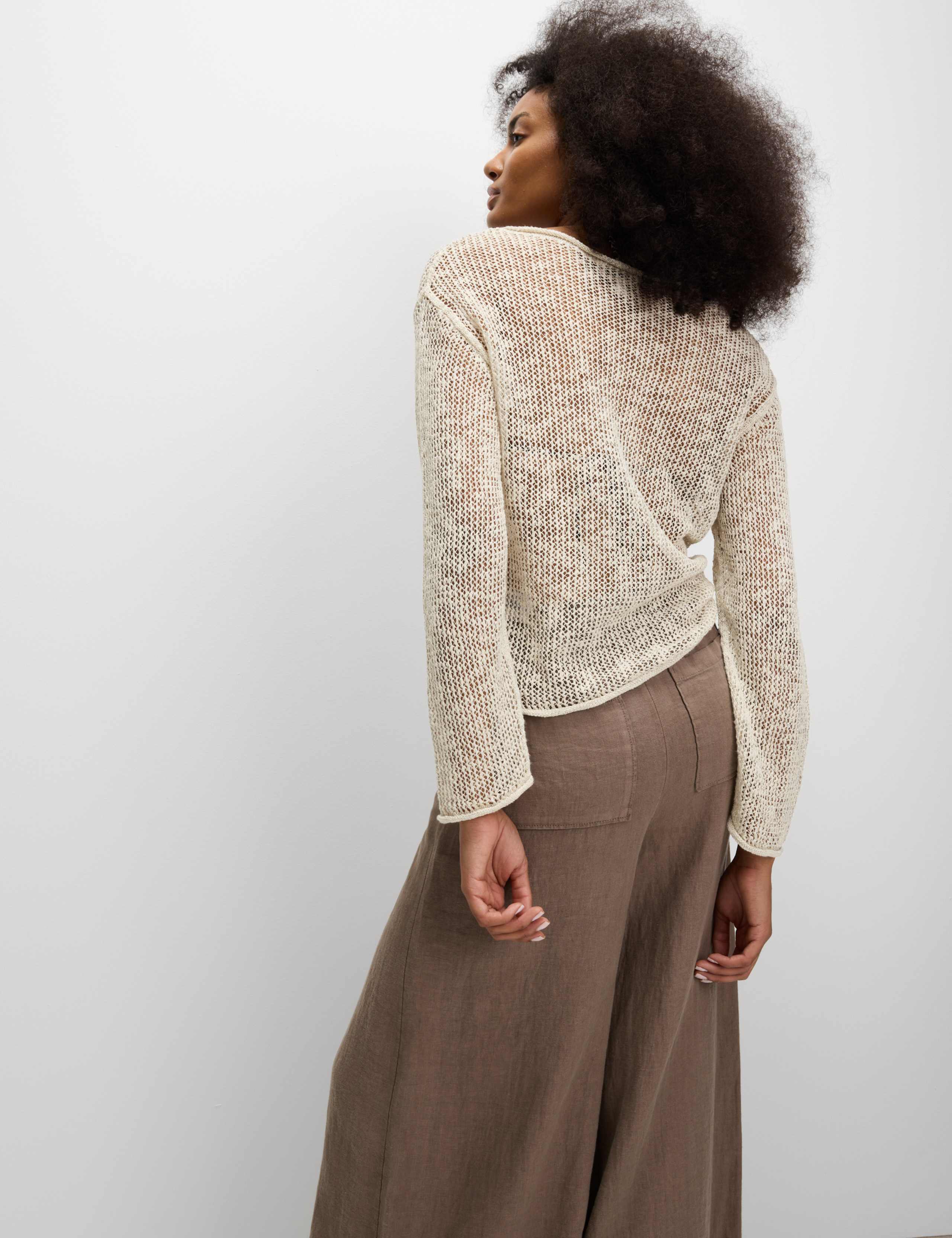 Cotton Blend Metallic Jumper with Linen 5 of 6