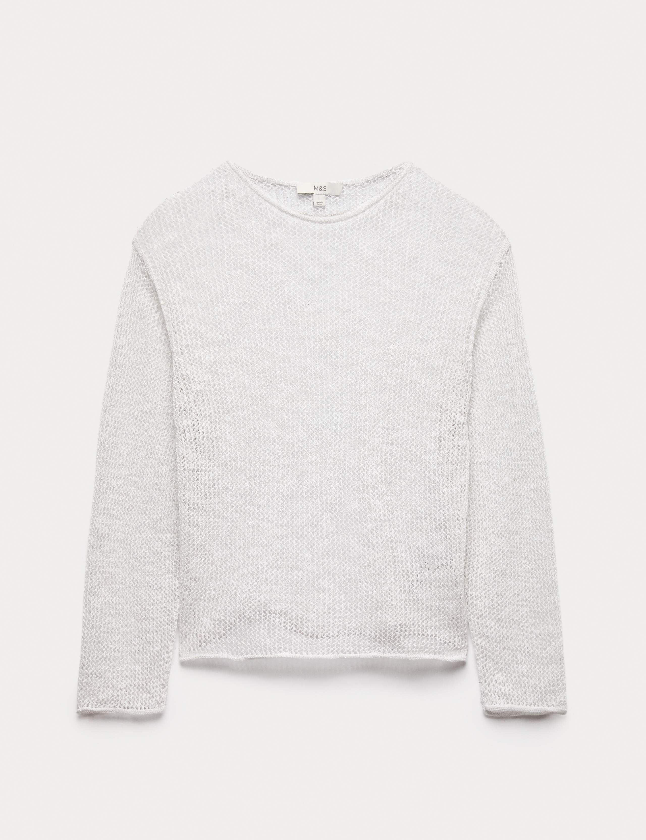 Cotton Blend Metallic Jumper with Linen 1 of 1