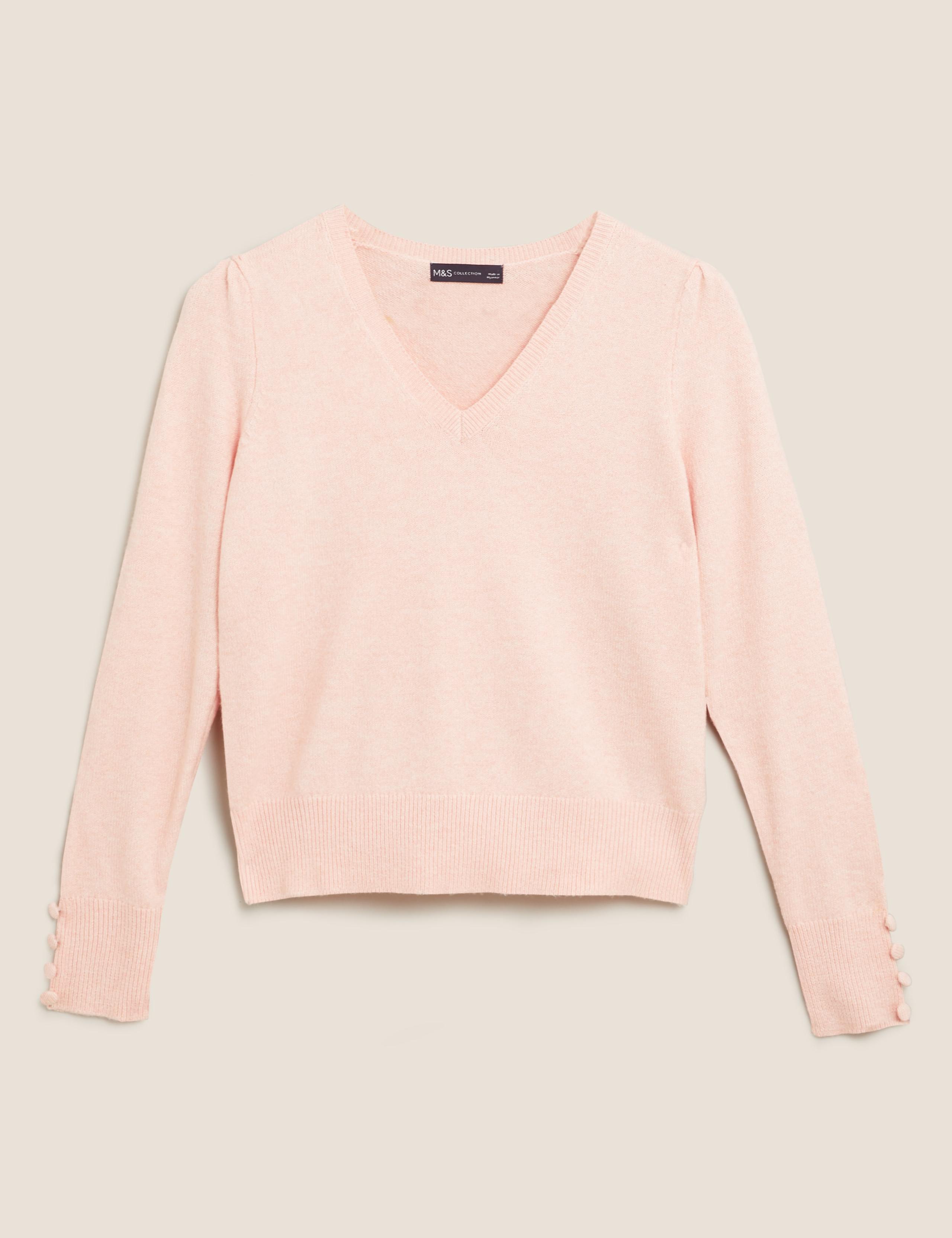V-Neck Gathered Shoulder Jumper 2 of 5
