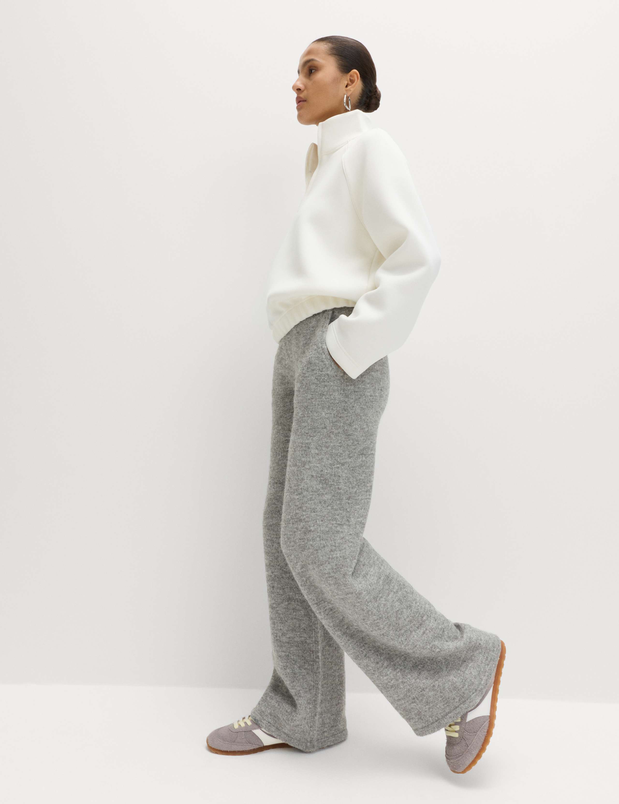 Wide Leg Knitted Trousers 1 of 6