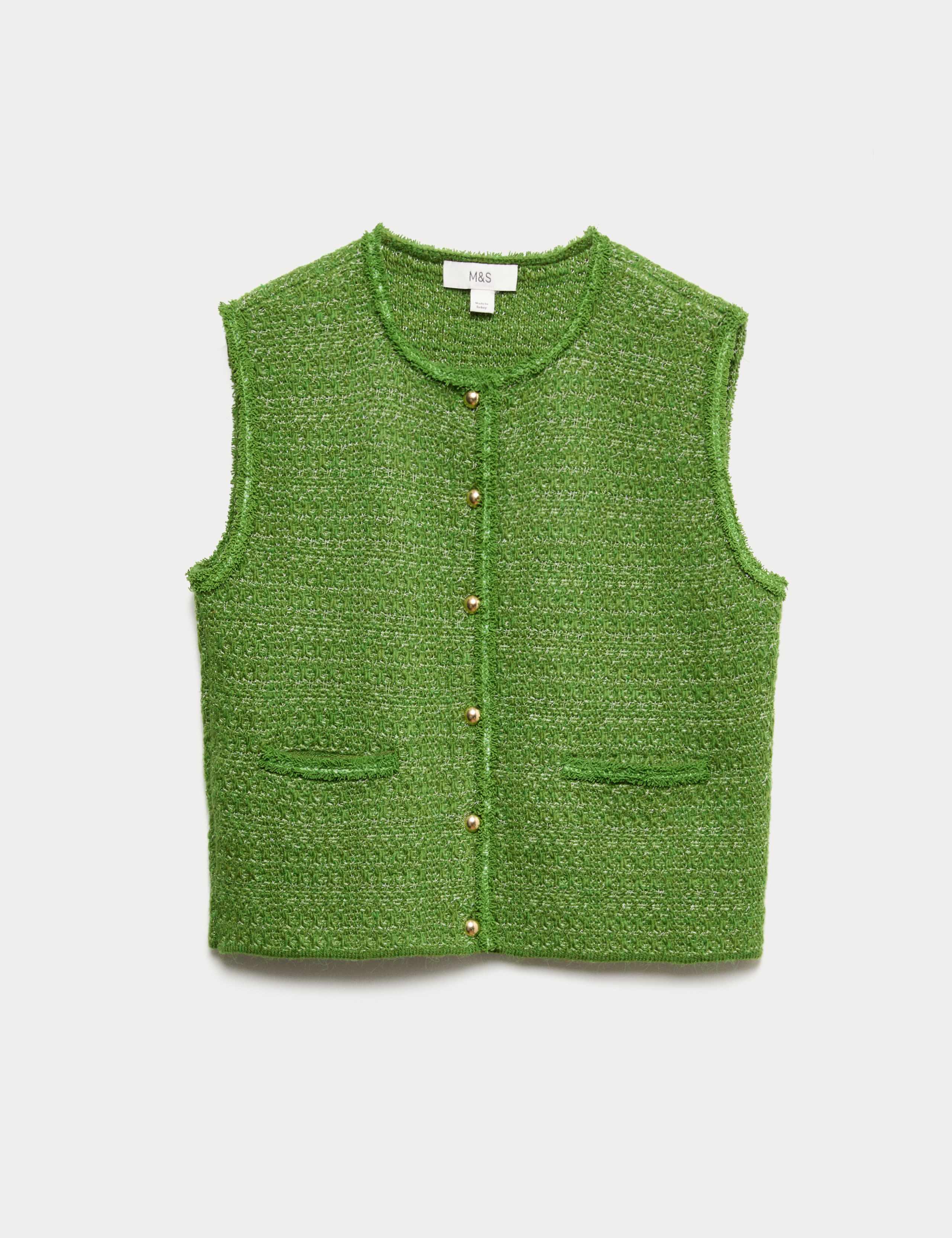 Cotton Blend Pocket Detail Military Waistcoat 2 of 3