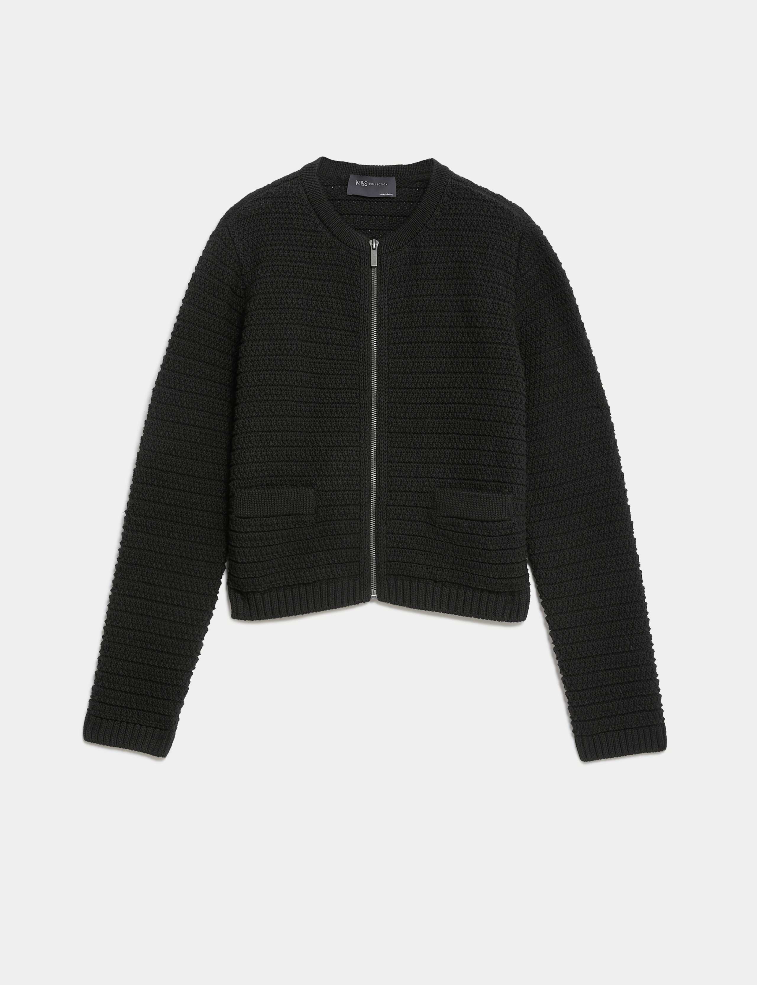 Cotton Rich Textured Knitted Jacket 2 of 6