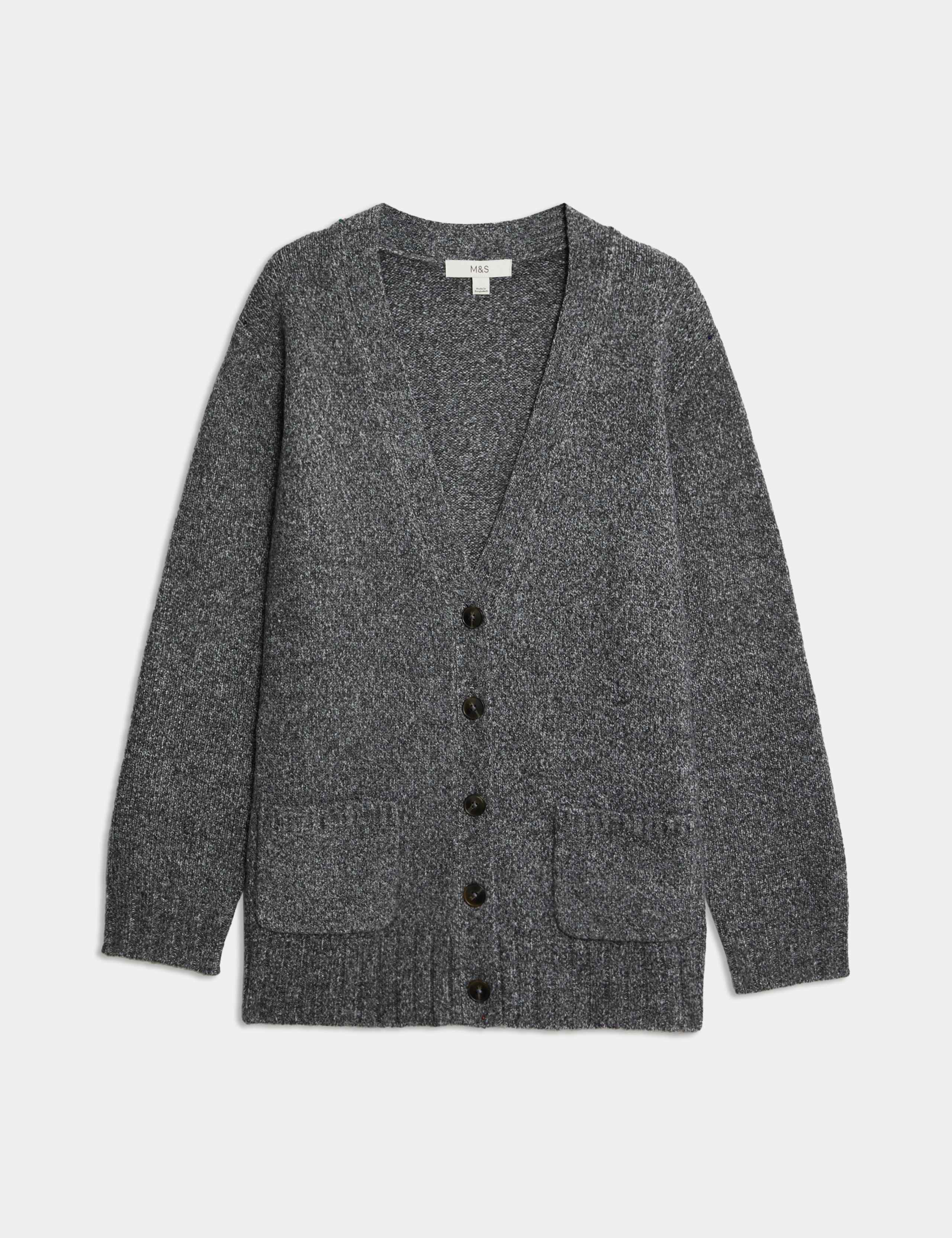 Textured V-Neck Relaxed Cardigan 2 of 6