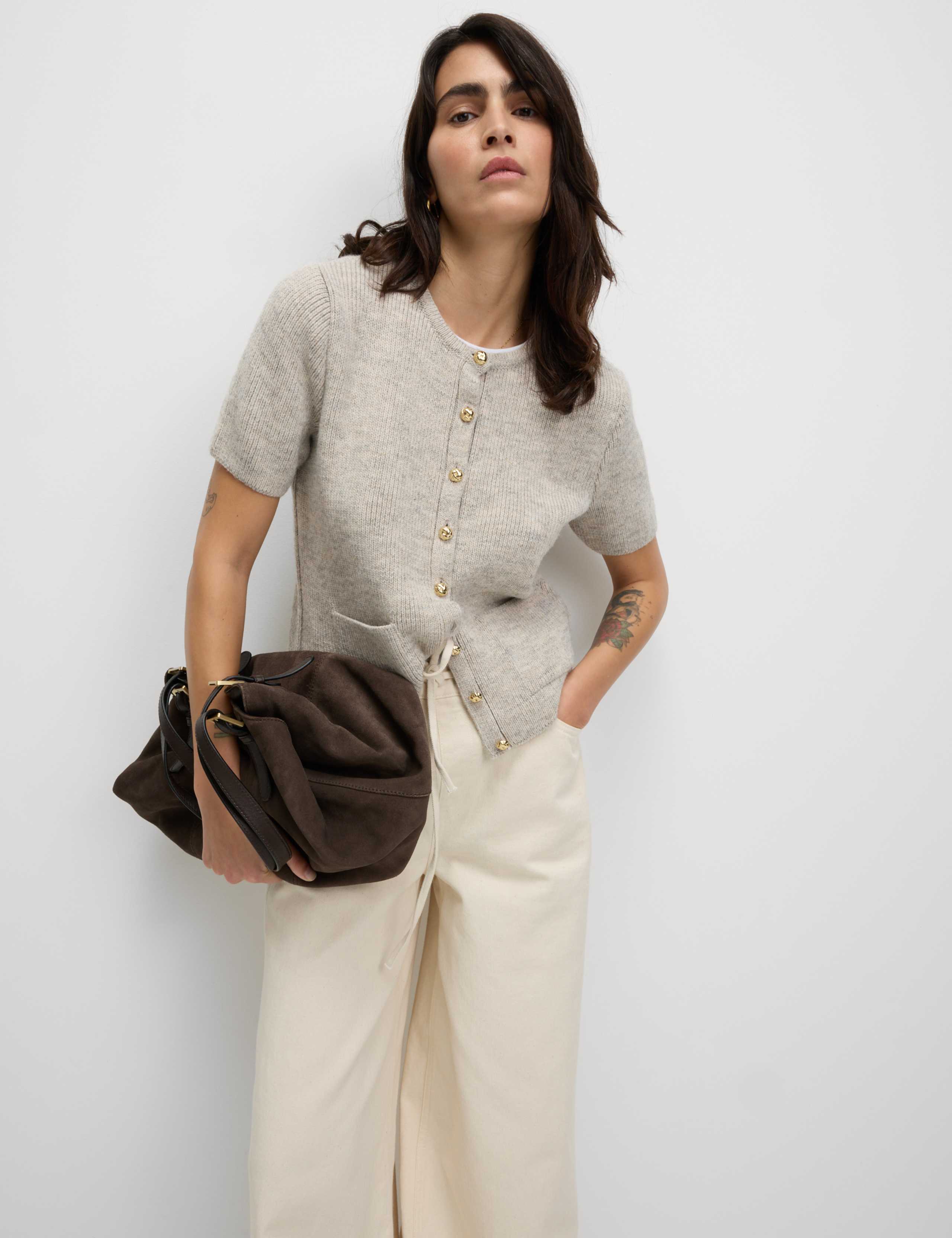 Textured Button Front Cardigan 3 of 7
