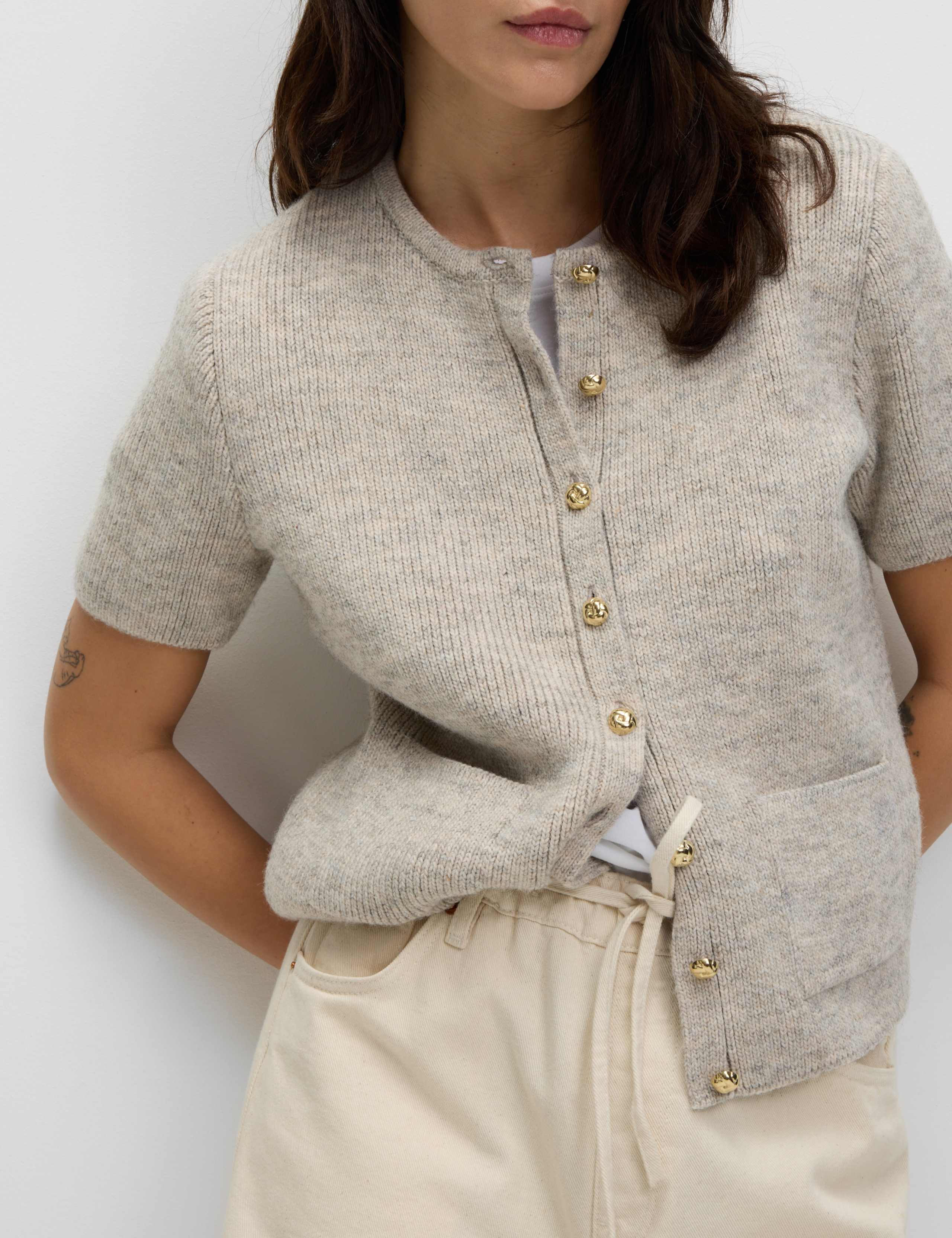 Textured Button Front Cardigan 4 of 7