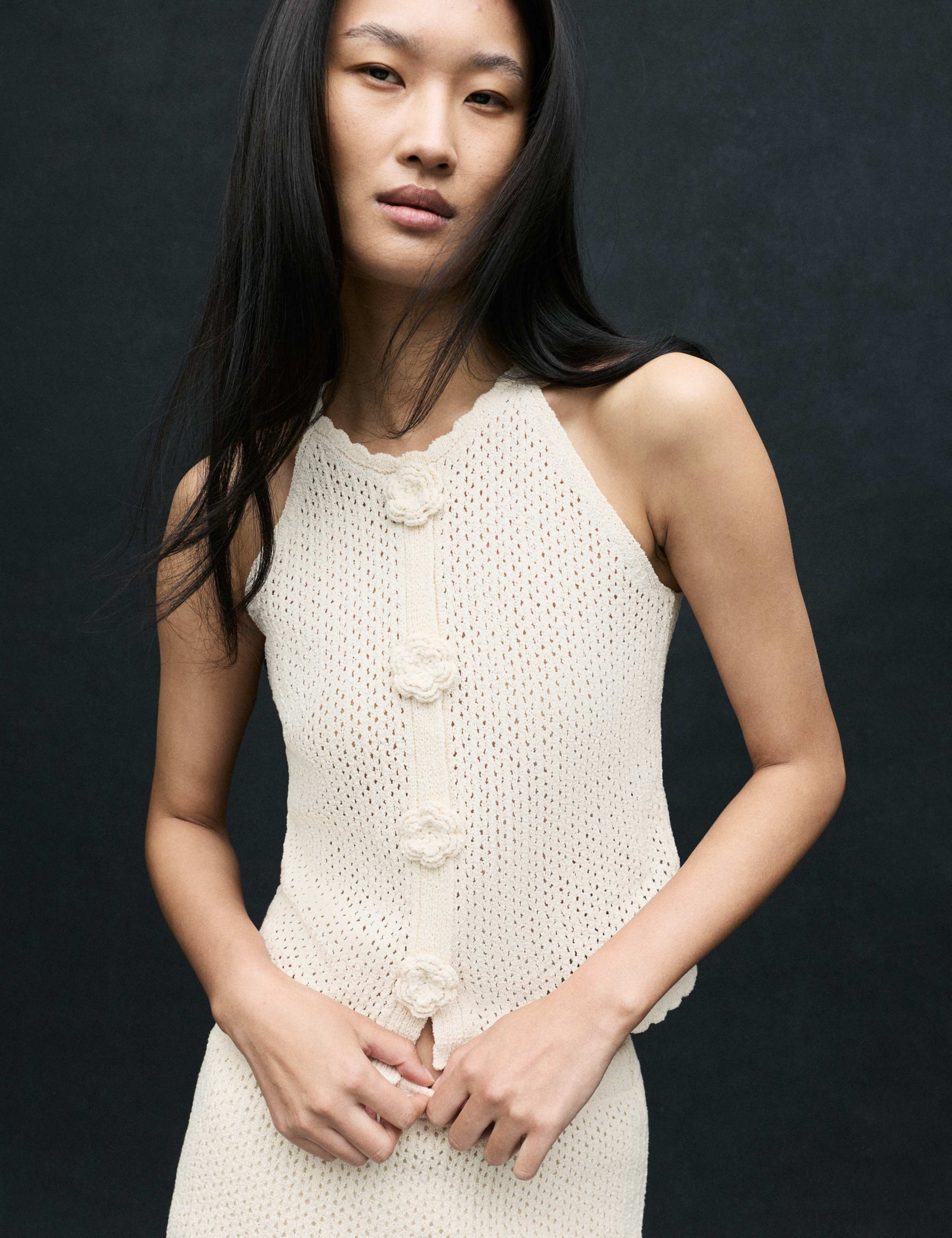 Cotton-Blend Textured Mini Knitted Skirt 5 of 6