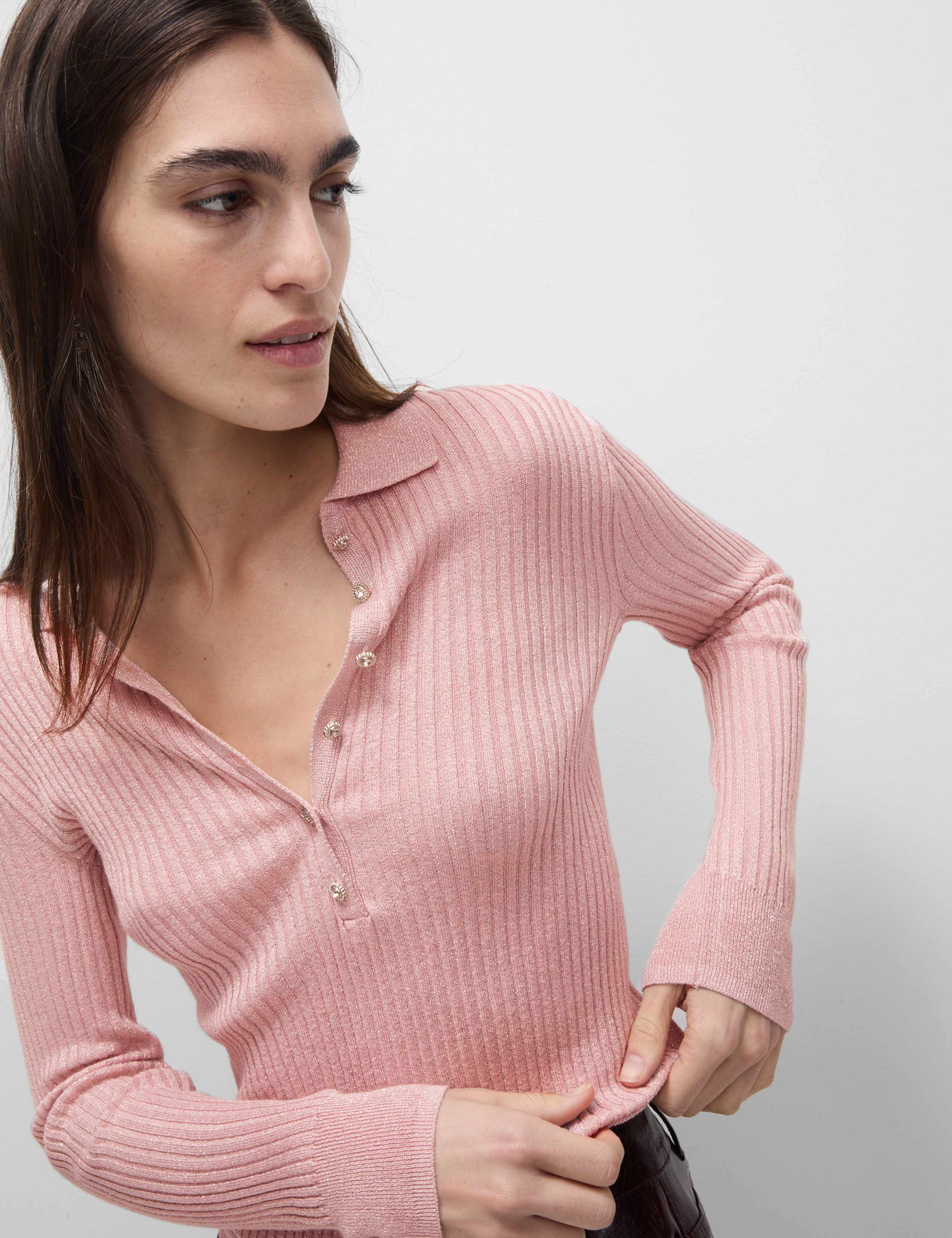 Metallic Polo Neck Slim Fit Top 6 of 7