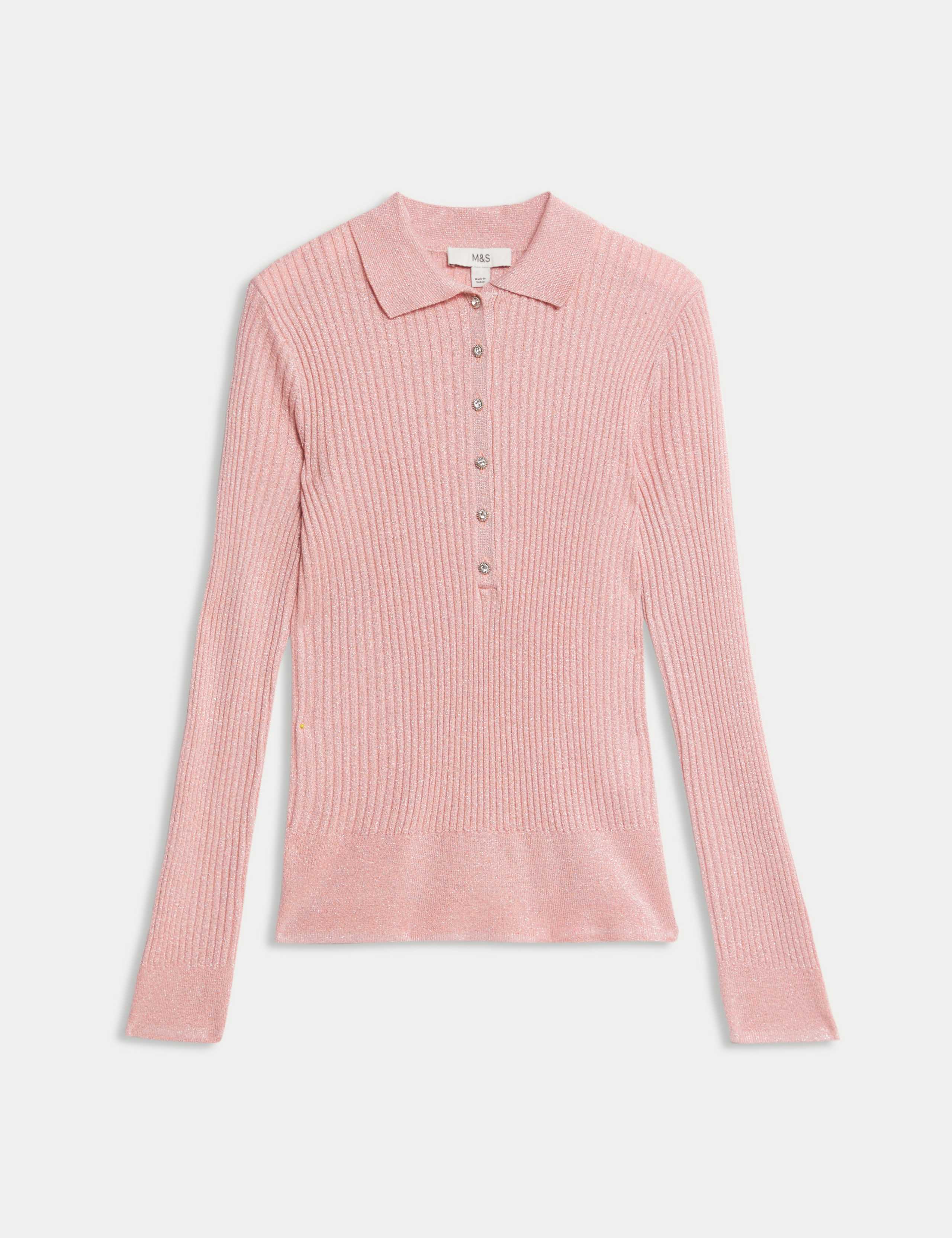 Metallic Polo Neck Slim Fit Top 2 of 7