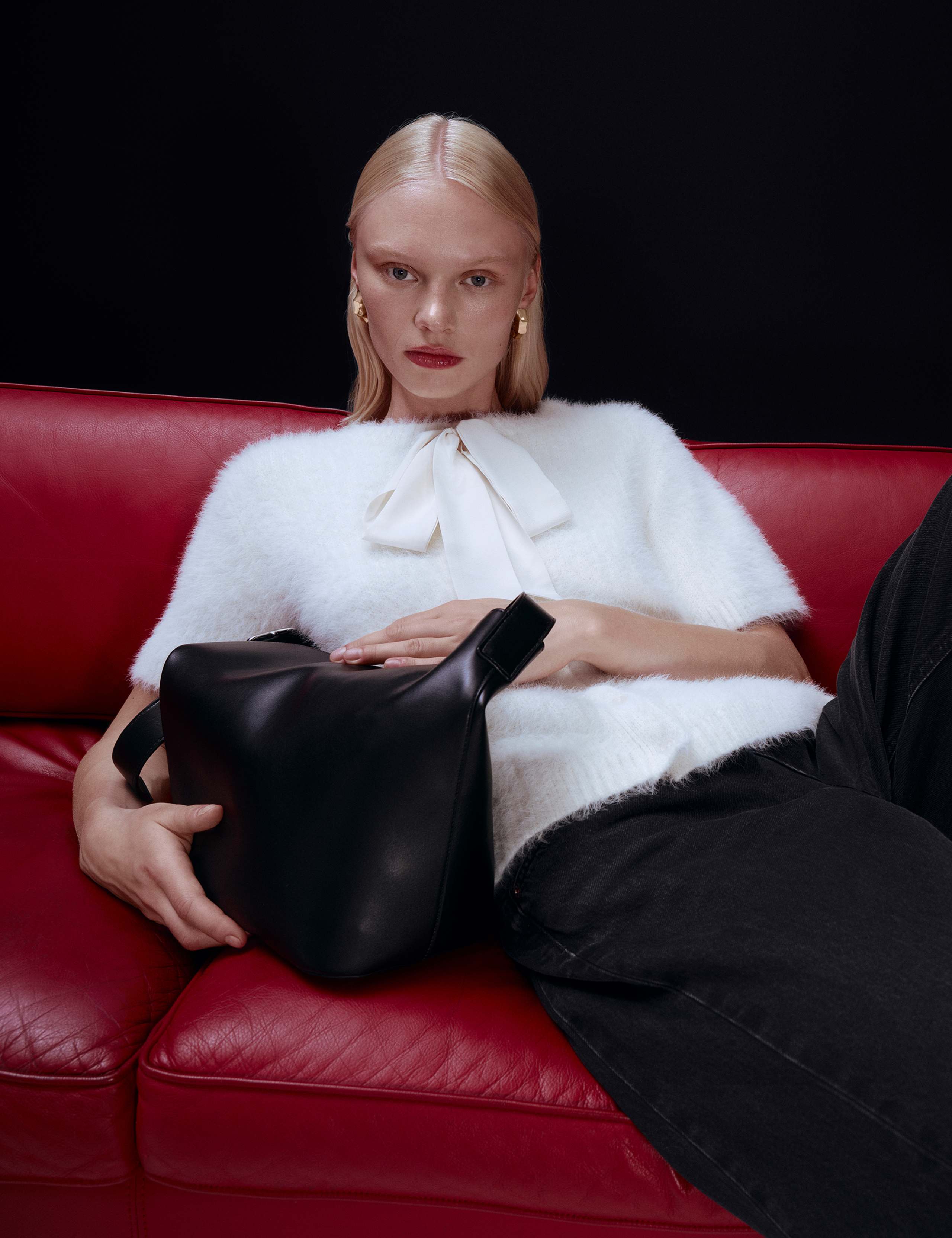 Textured Crew Neck Tie Fastening Cardigan 1 of 7