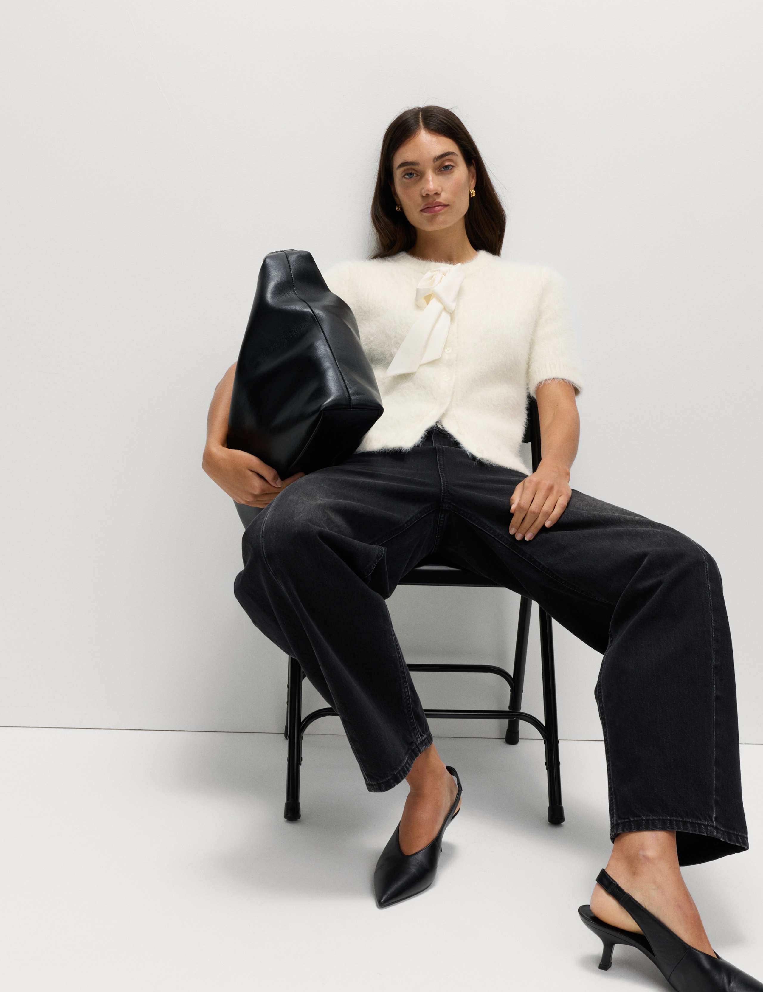 Textured Crew Neck Tie Fastening Cardigan 4 of 7