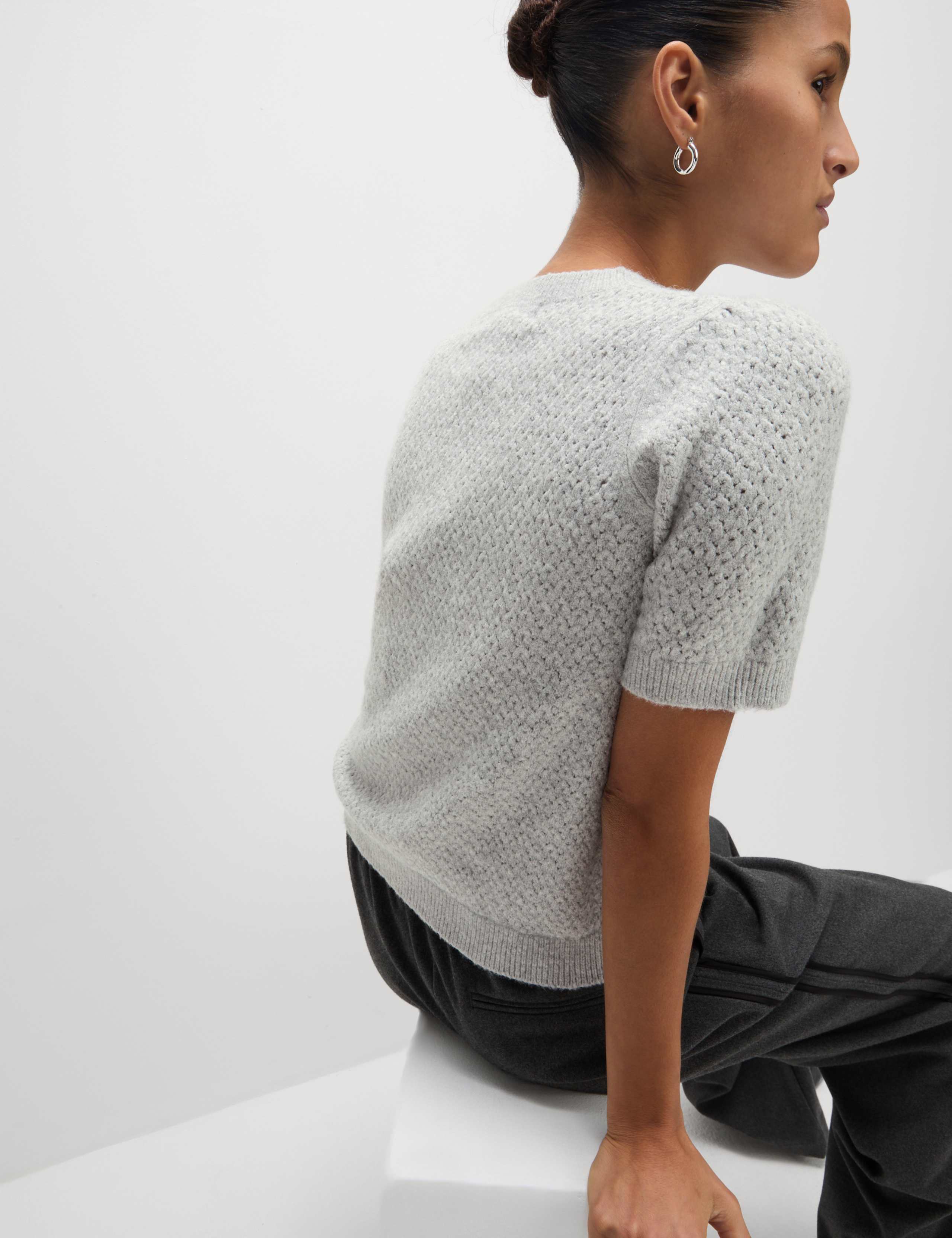 Pointelle Slim Fit Puff Sleeve Top 5 of 6