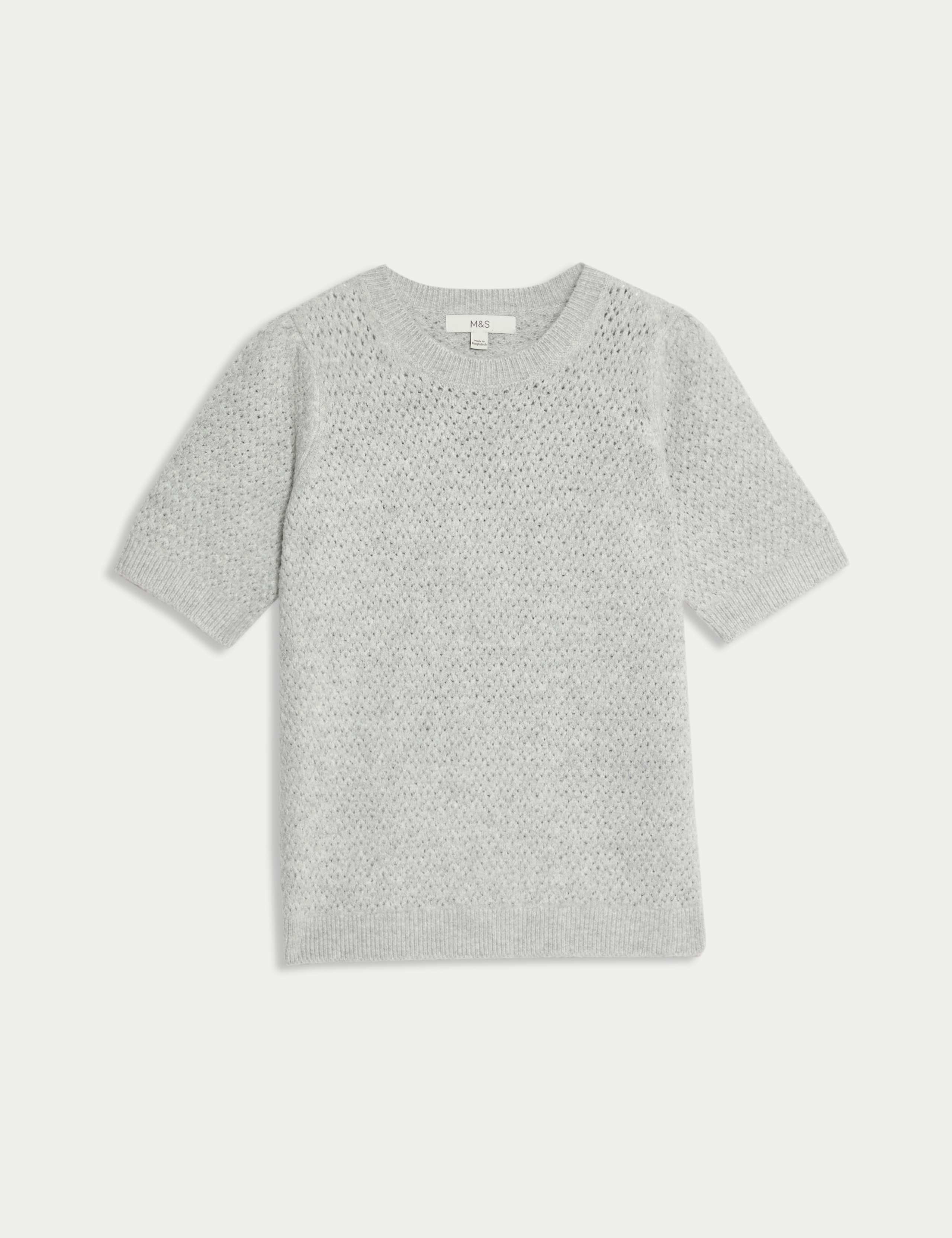Pointelle Slim Fit Puff Sleeve Top 2 of 6