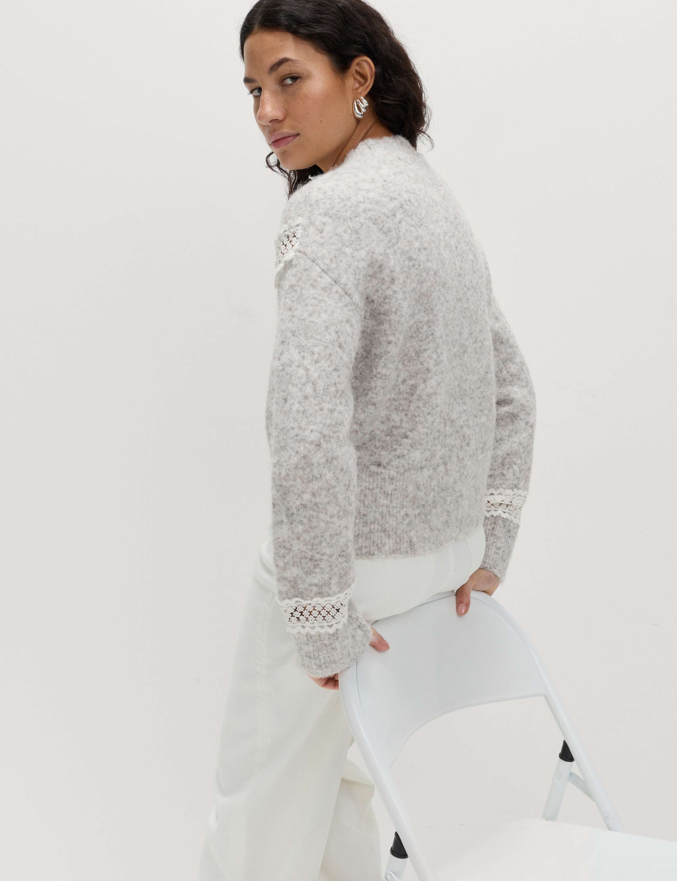 Lace Detail Jumper With Wool 4 of 4