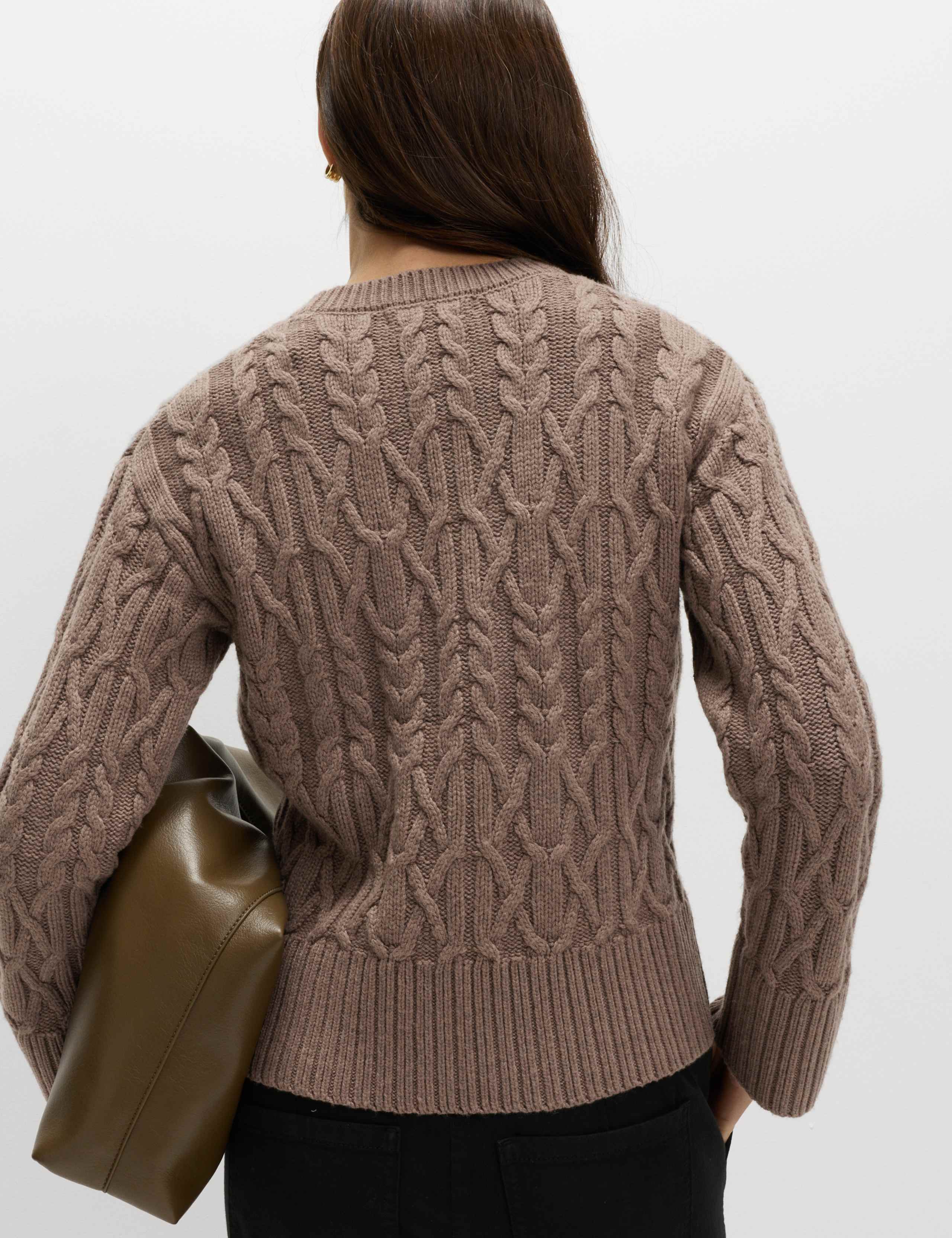 Wool Blend Textured Crew Neck Jumper 4 of 5