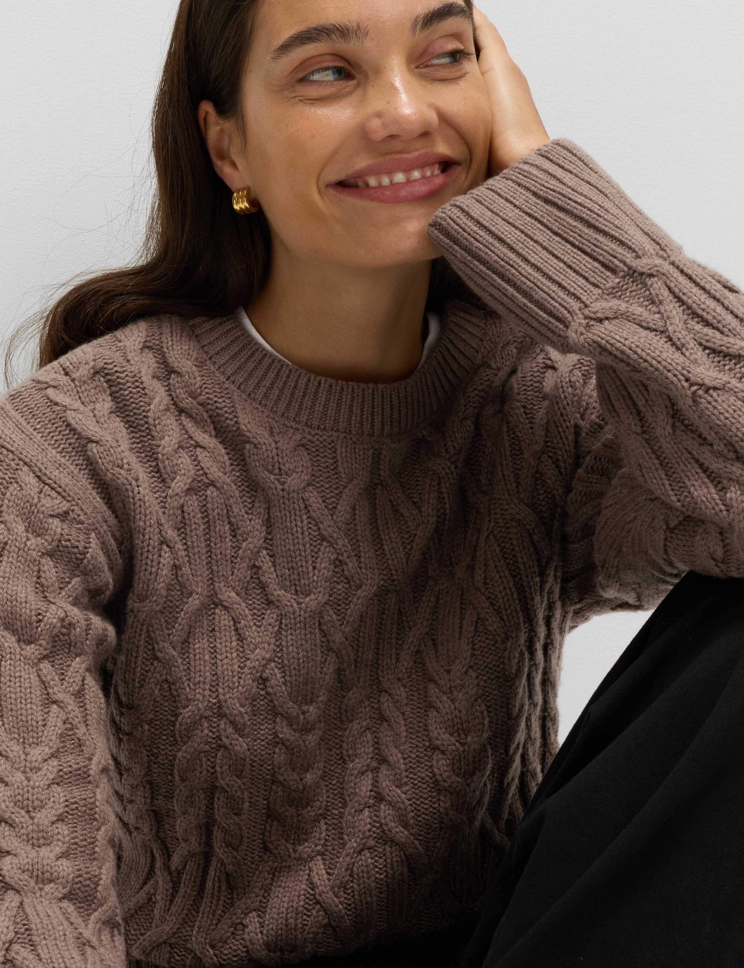 Wool Blend Textured Crew Neck Jumper 5 of 5