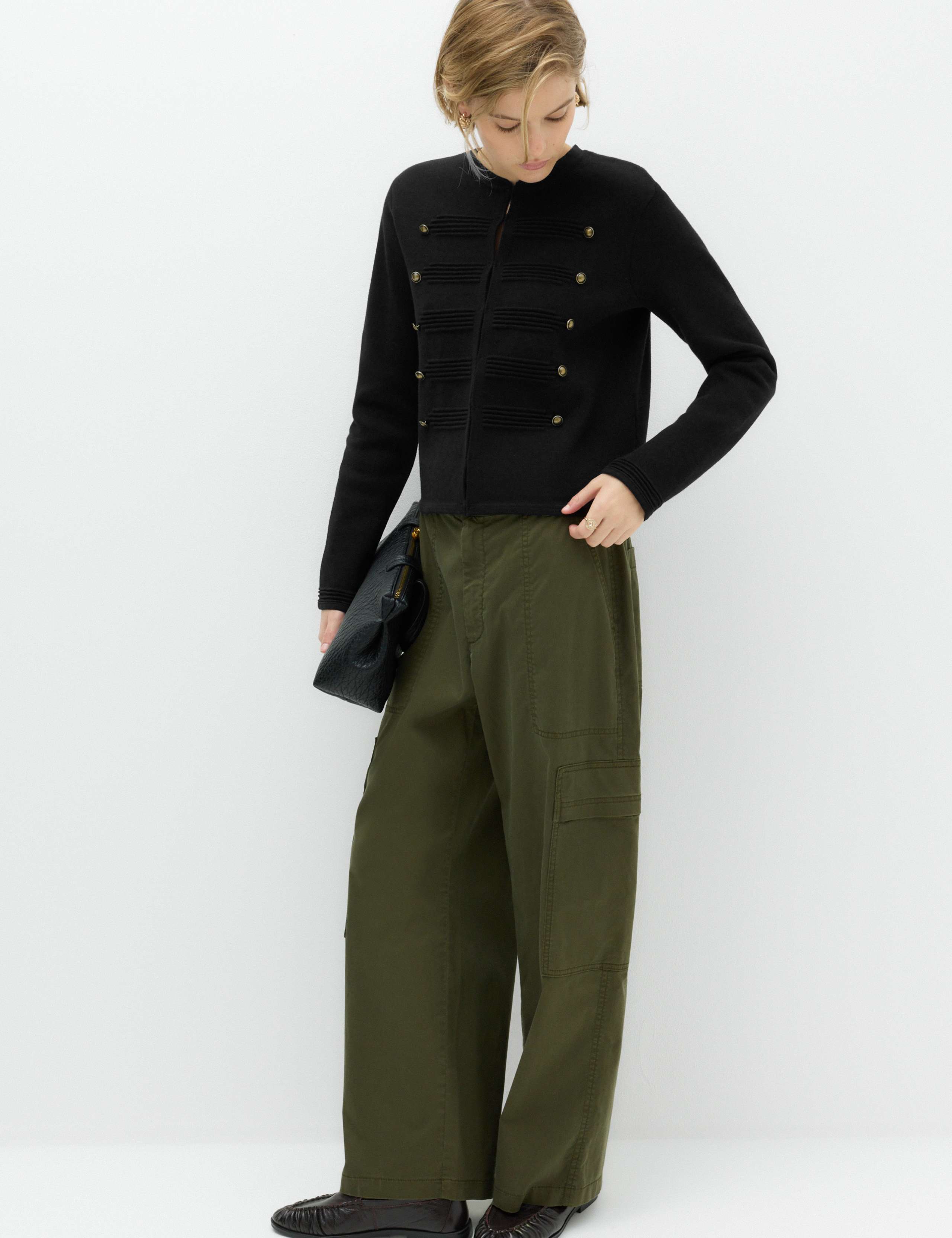 Cotton Rich Button Detail Knitted Jacket 5 of 6