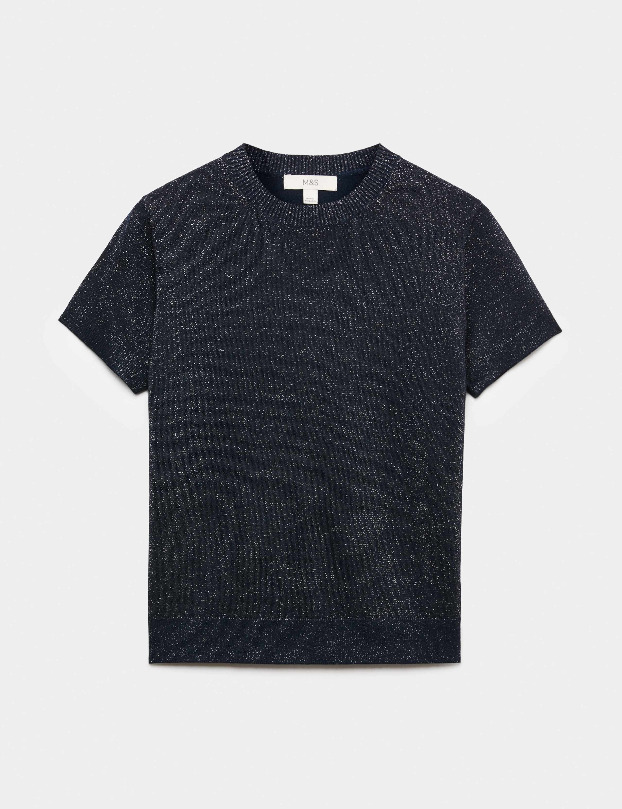 Sparkly Crew Neck Slim Fit Knitted Top 2 of 5