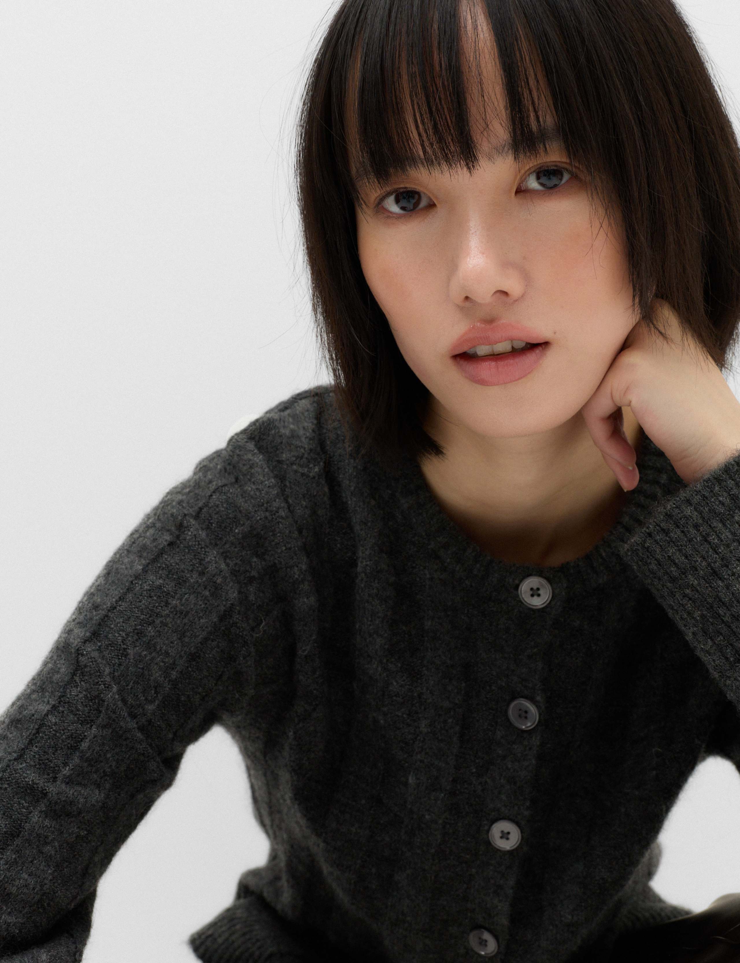Ribbed Crew Neck Cardigan 5 of 7