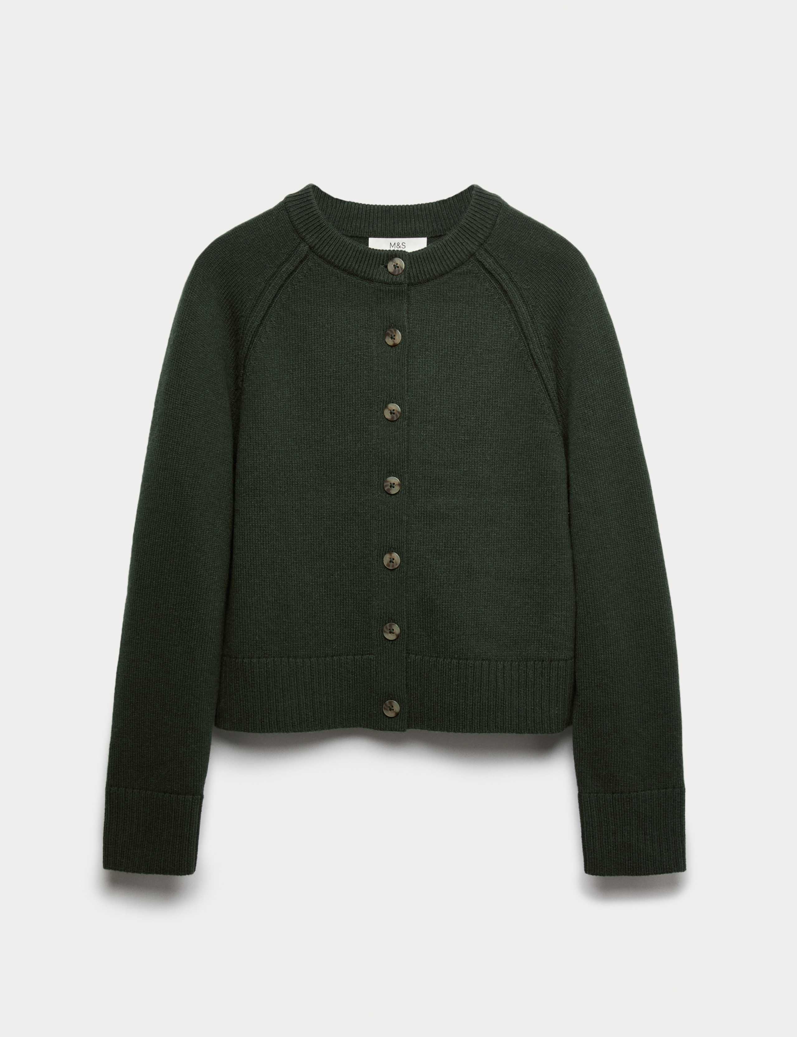 Lambswool Blend Crew Neck Cardigan 2 of 5