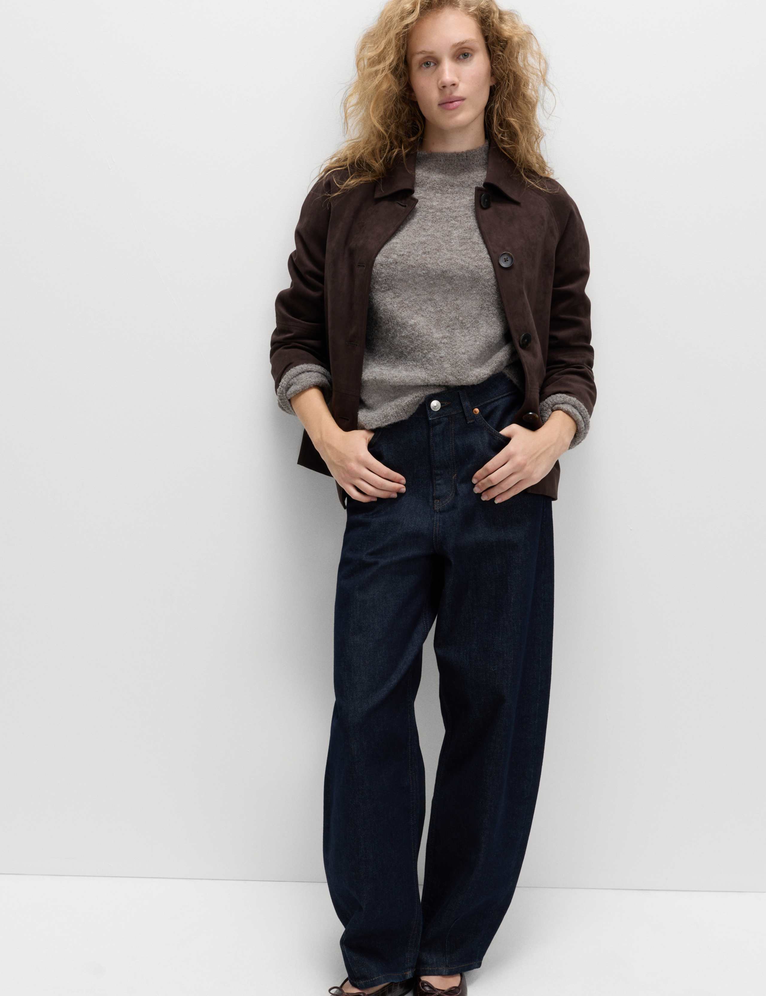 Wool Blend Textured Funnel Neck Jumper 4 of 6