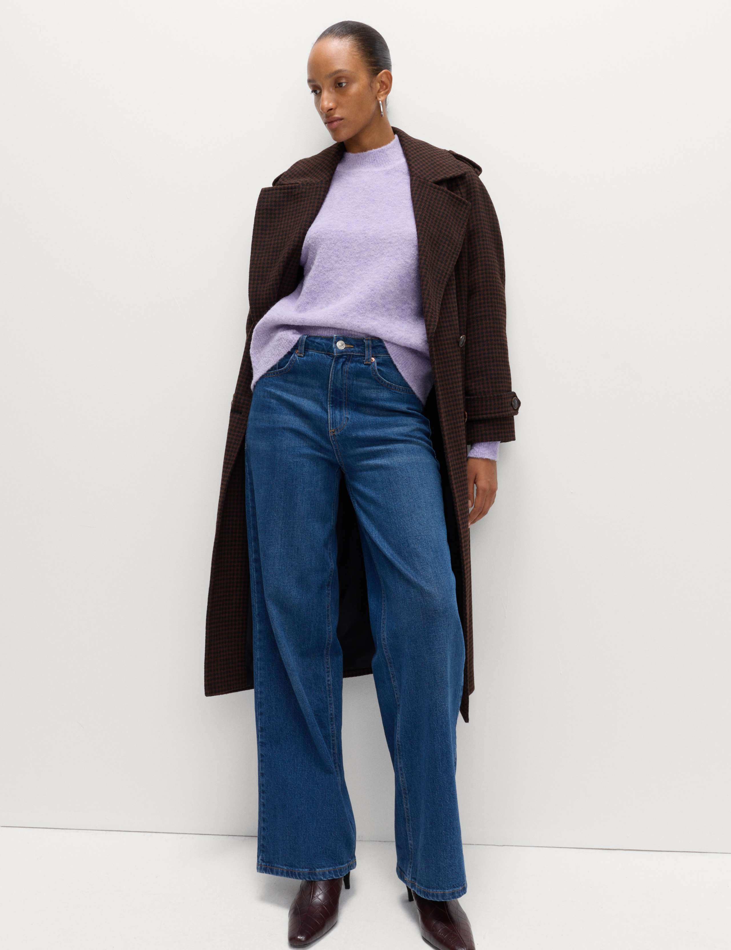 Wool Blend Textured Funnel Neck Jumper 3 of 5