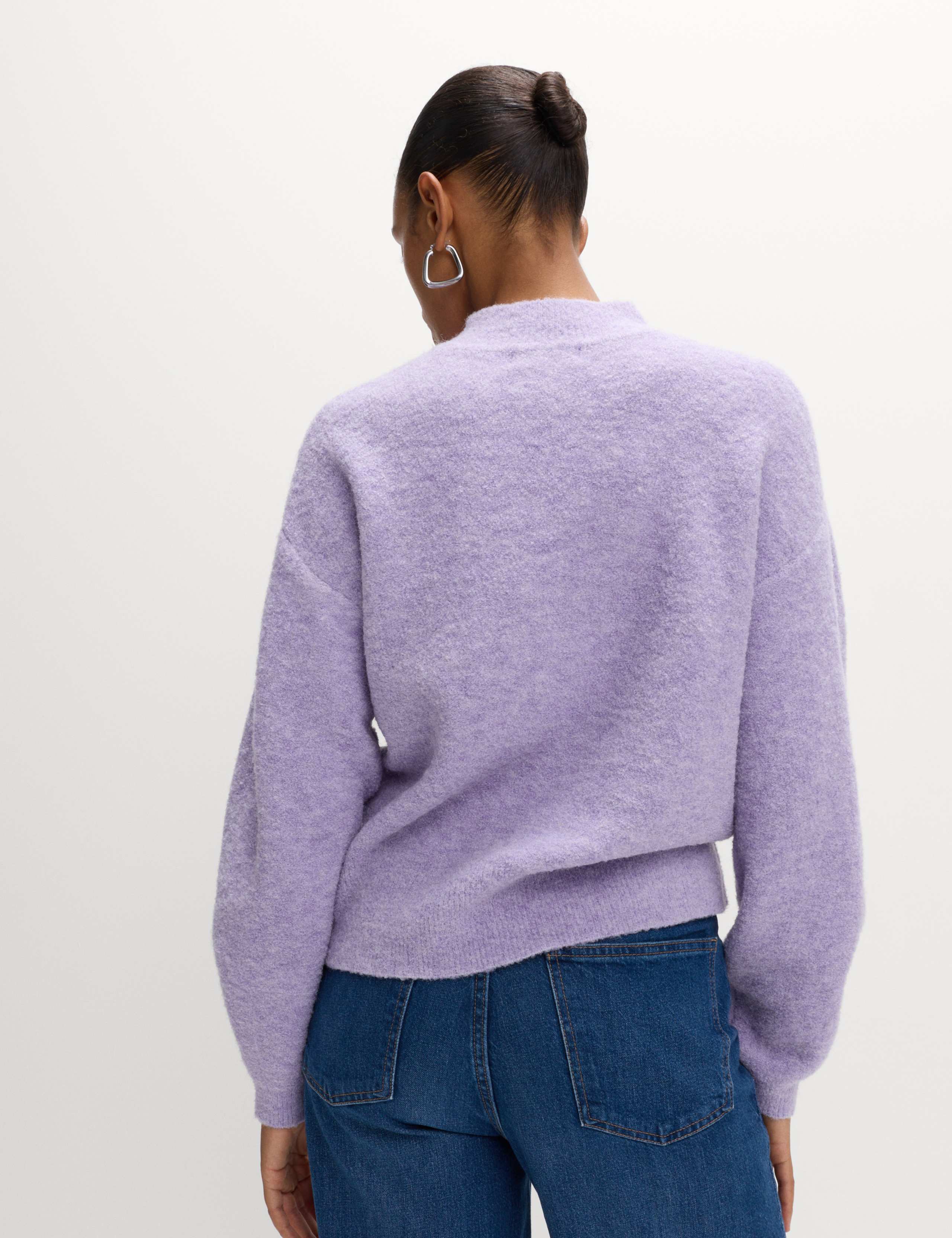 Wool Blend Textured Funnel Neck Jumper 5 of 5