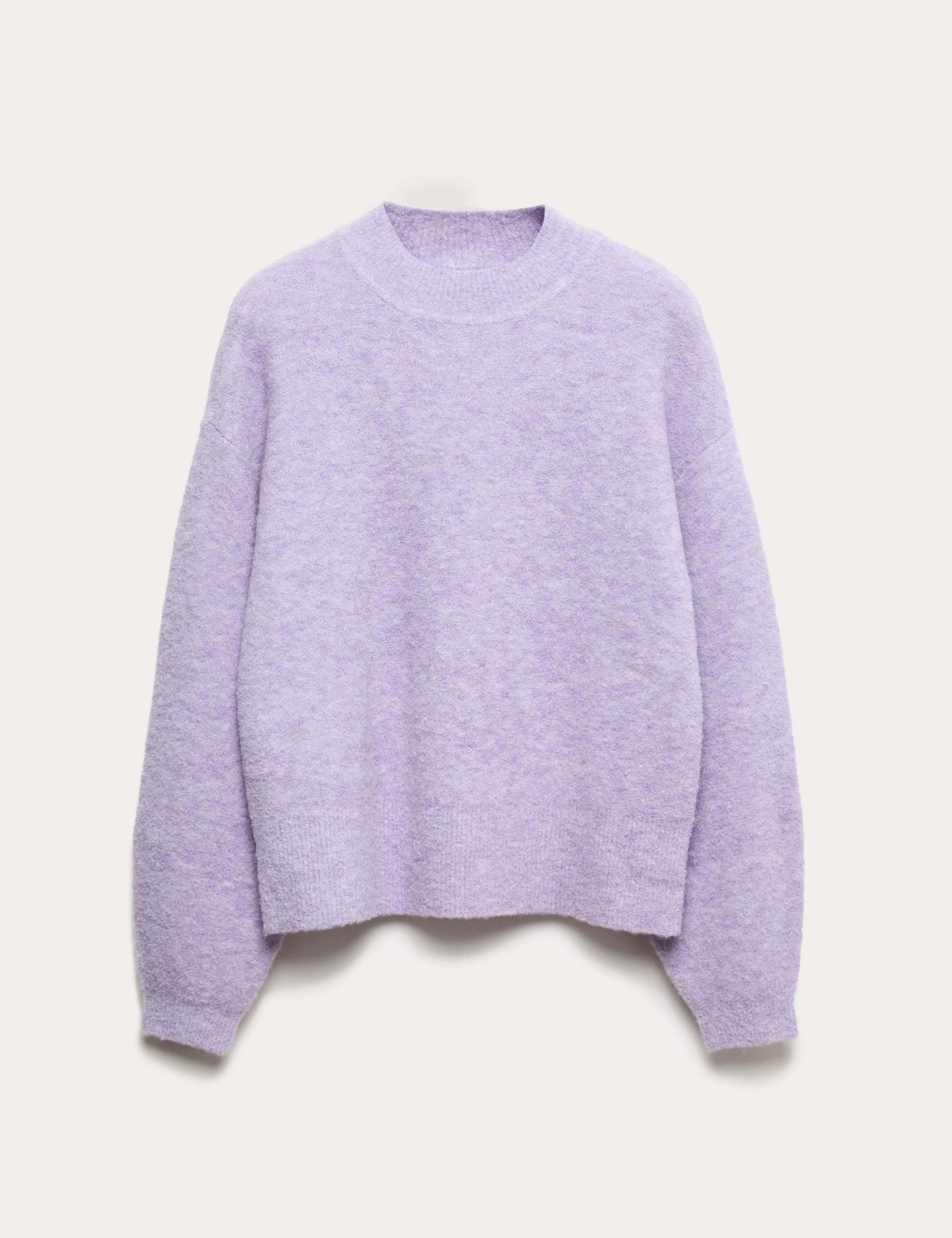 Wool Blend Textured Funnel Neck Jumper 2 of 5