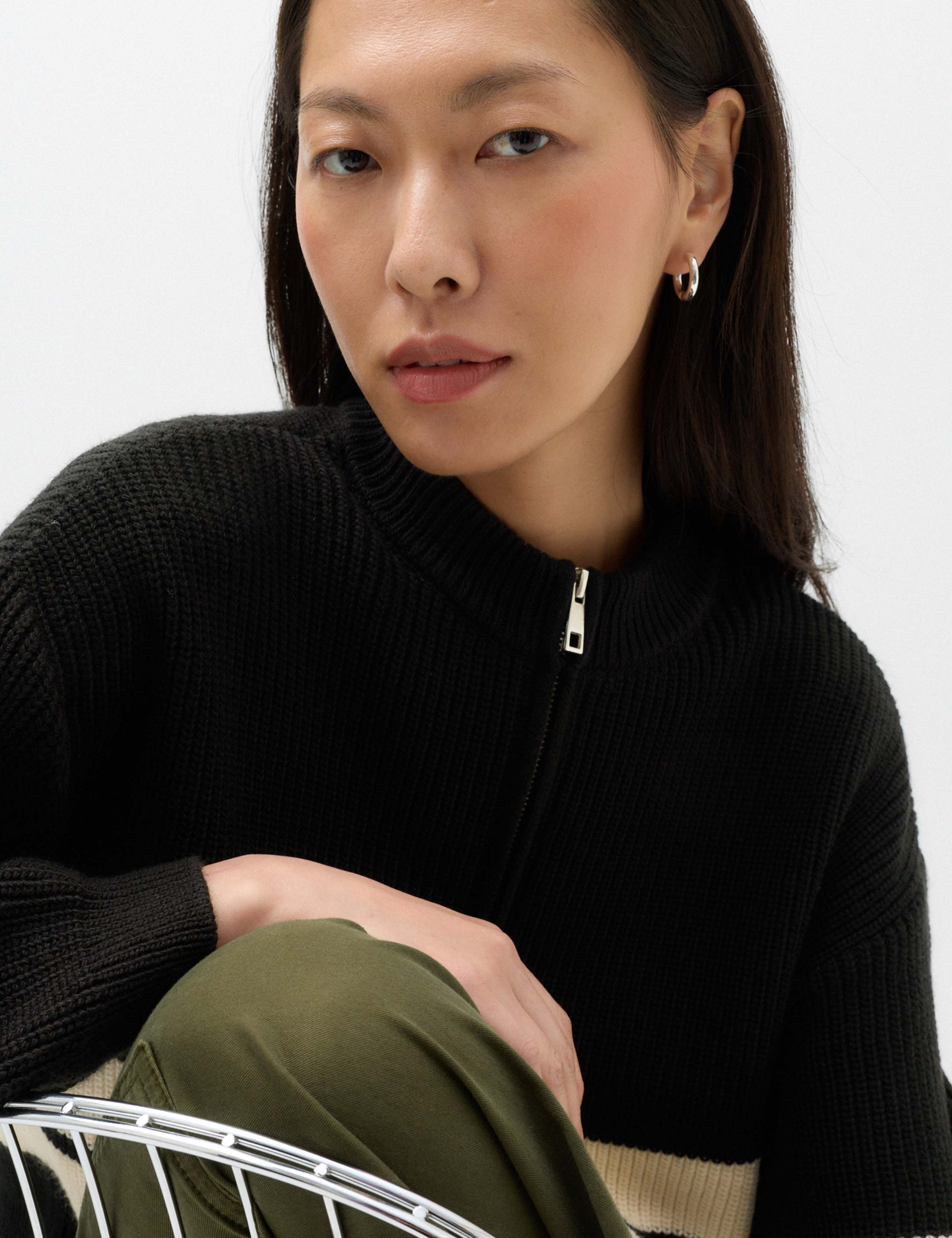 Striped Relaxed Knitted Jacket 3 of 5