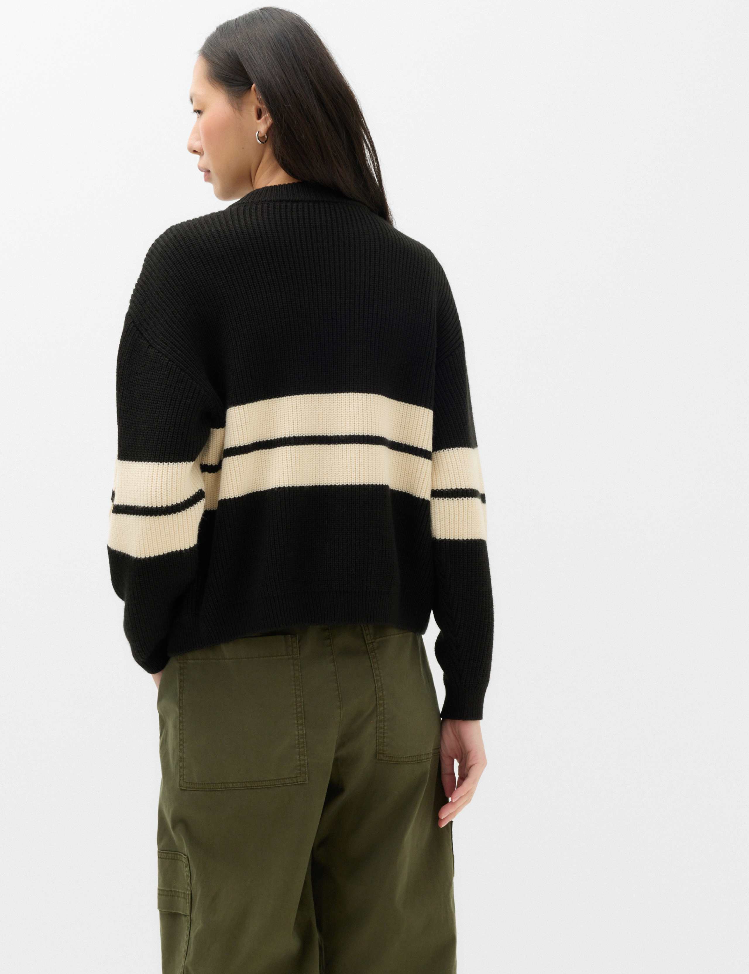 Striped Relaxed Knitted Jacket 4 of 5