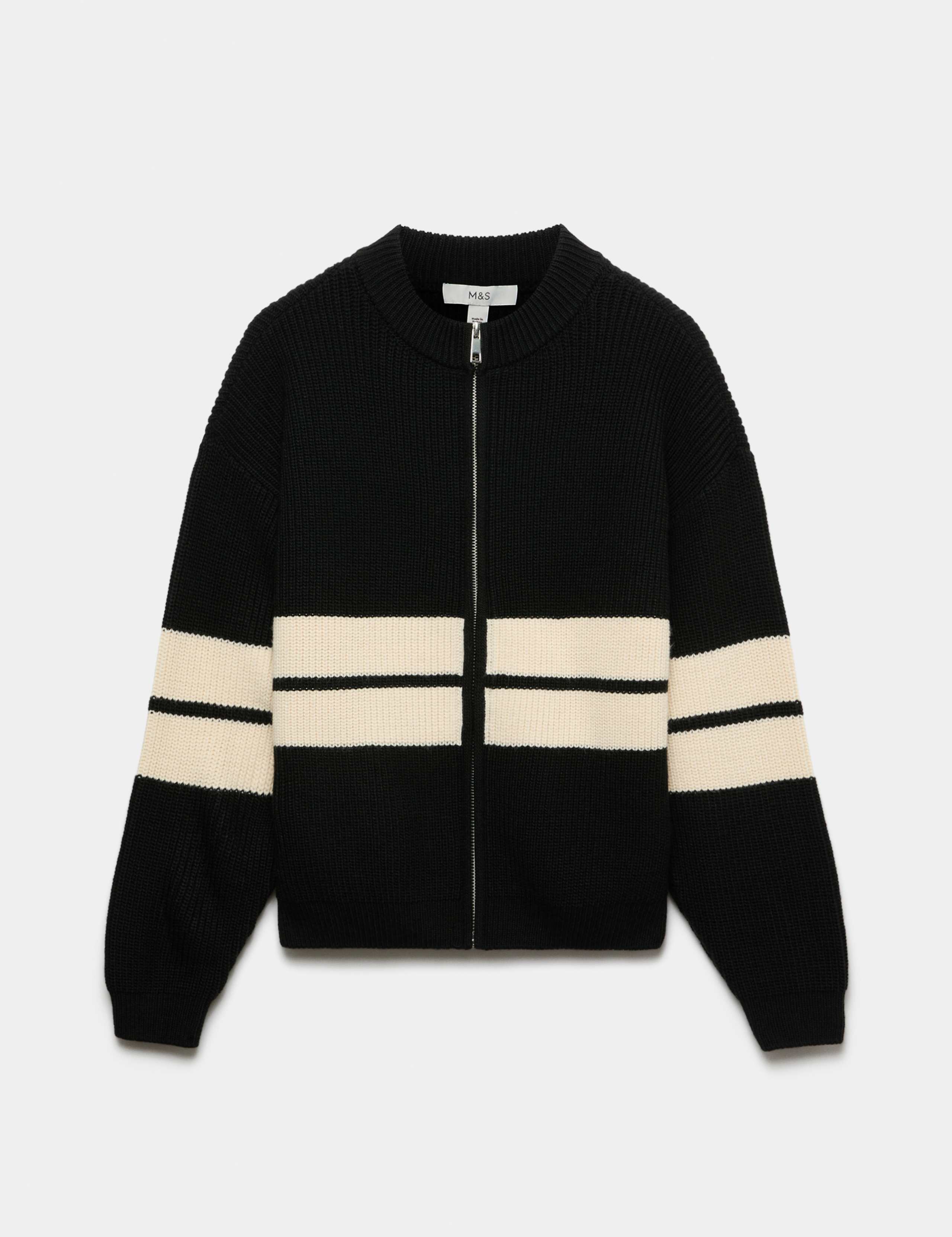 Striped Relaxed Knitted Jacket 2 of 5