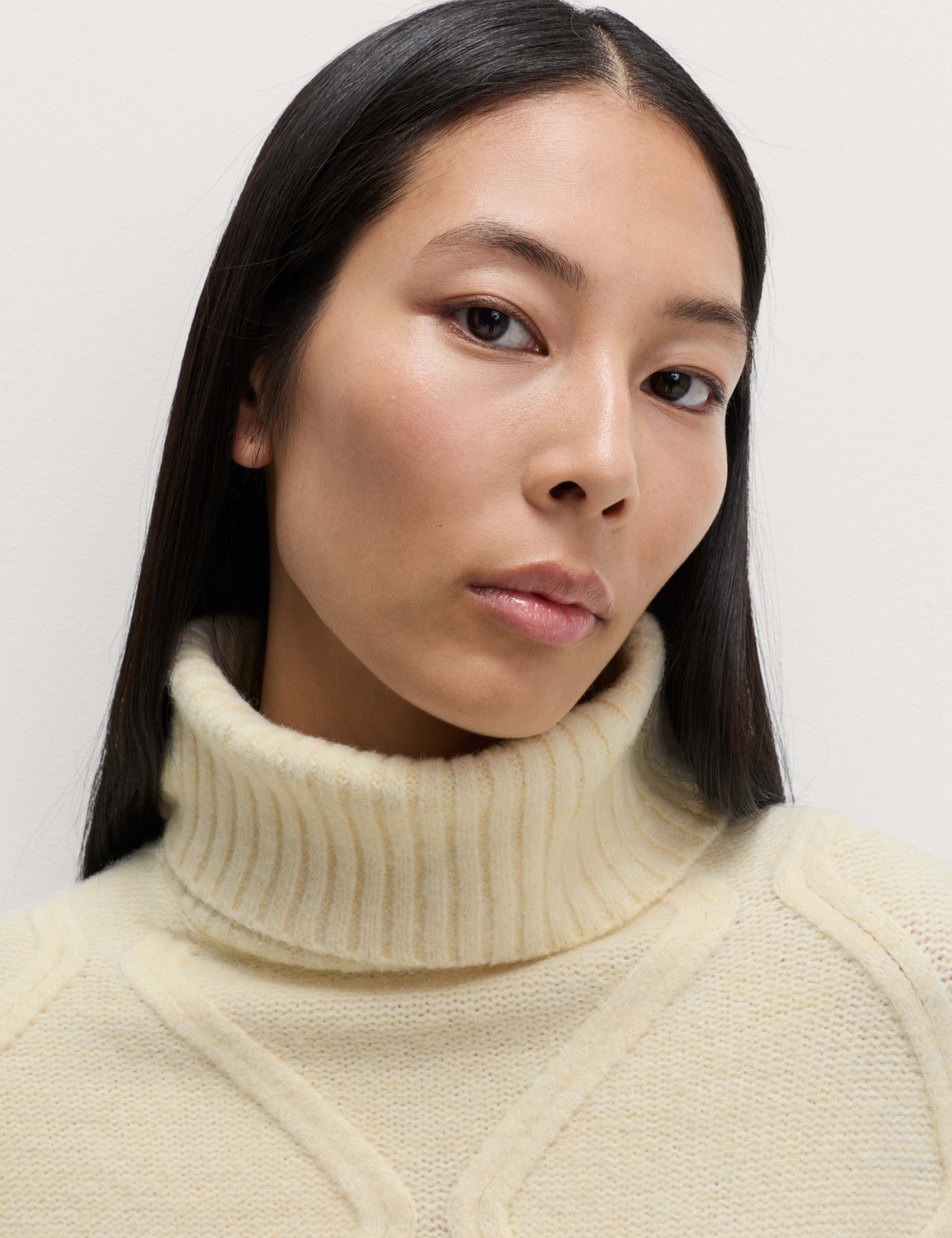 Cable Knit Longline Jumper with Wool 3 of 6