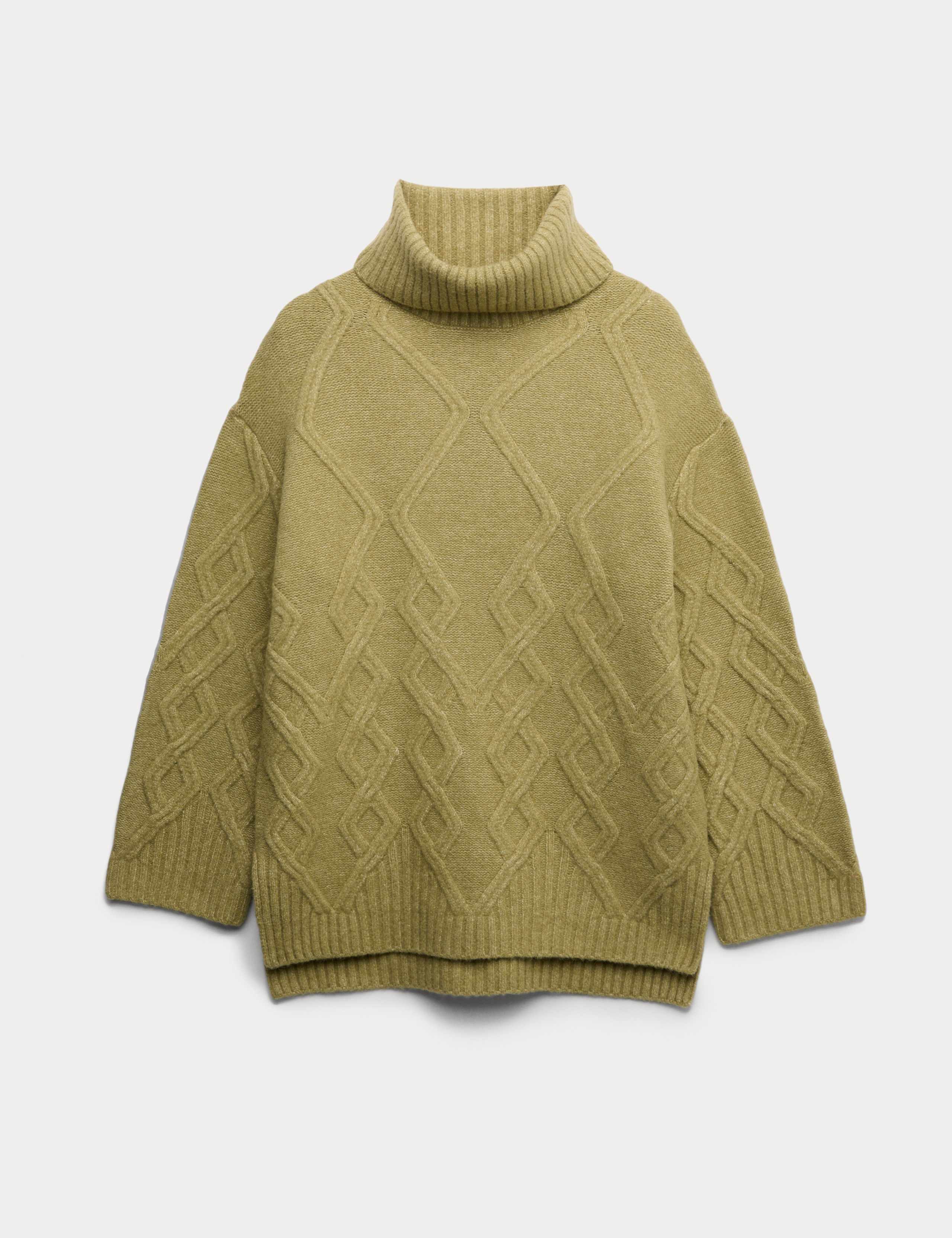 Cable Knit Longline Jumper with Wool 1 of 1