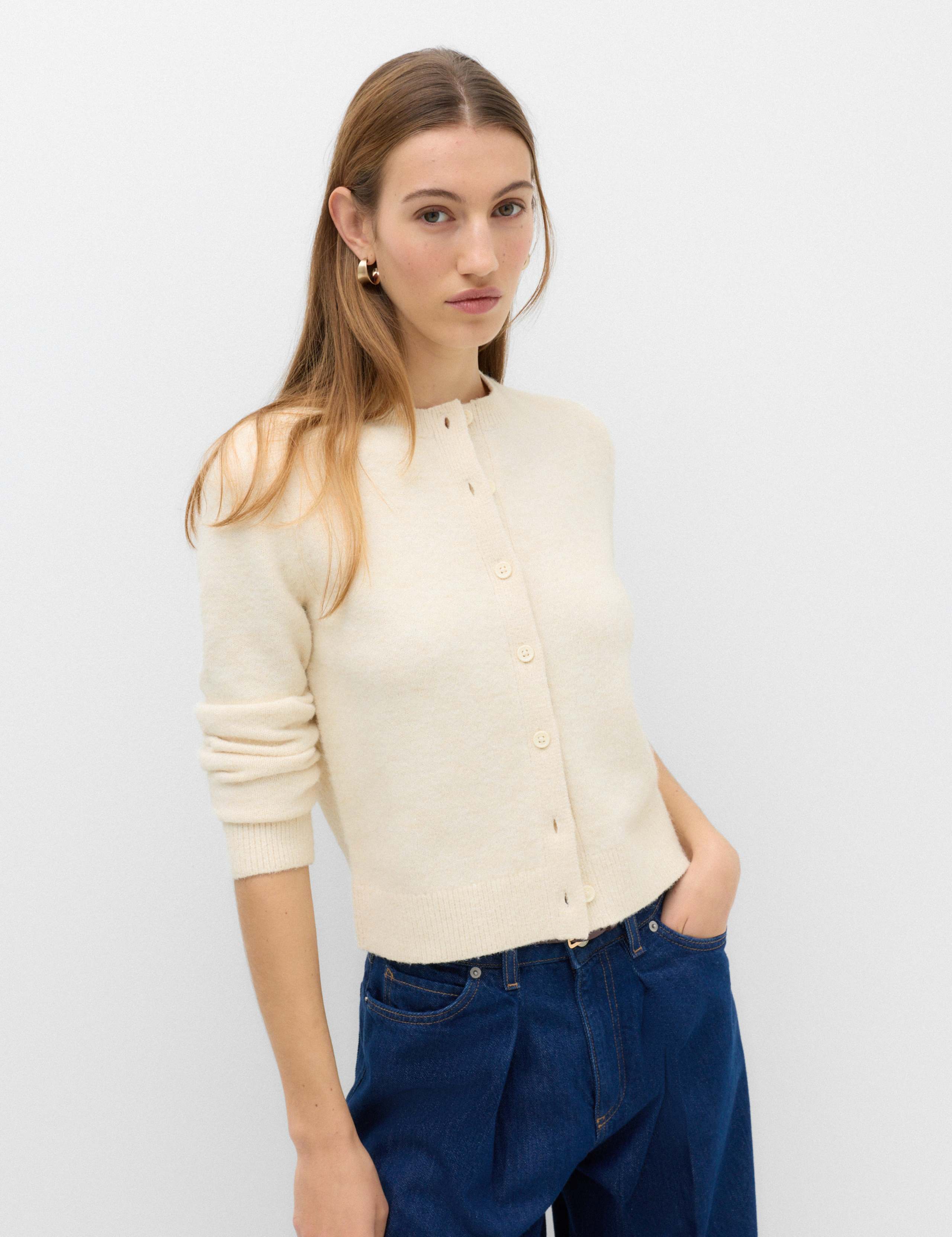 Crew Neck Cardigan 1 of 6