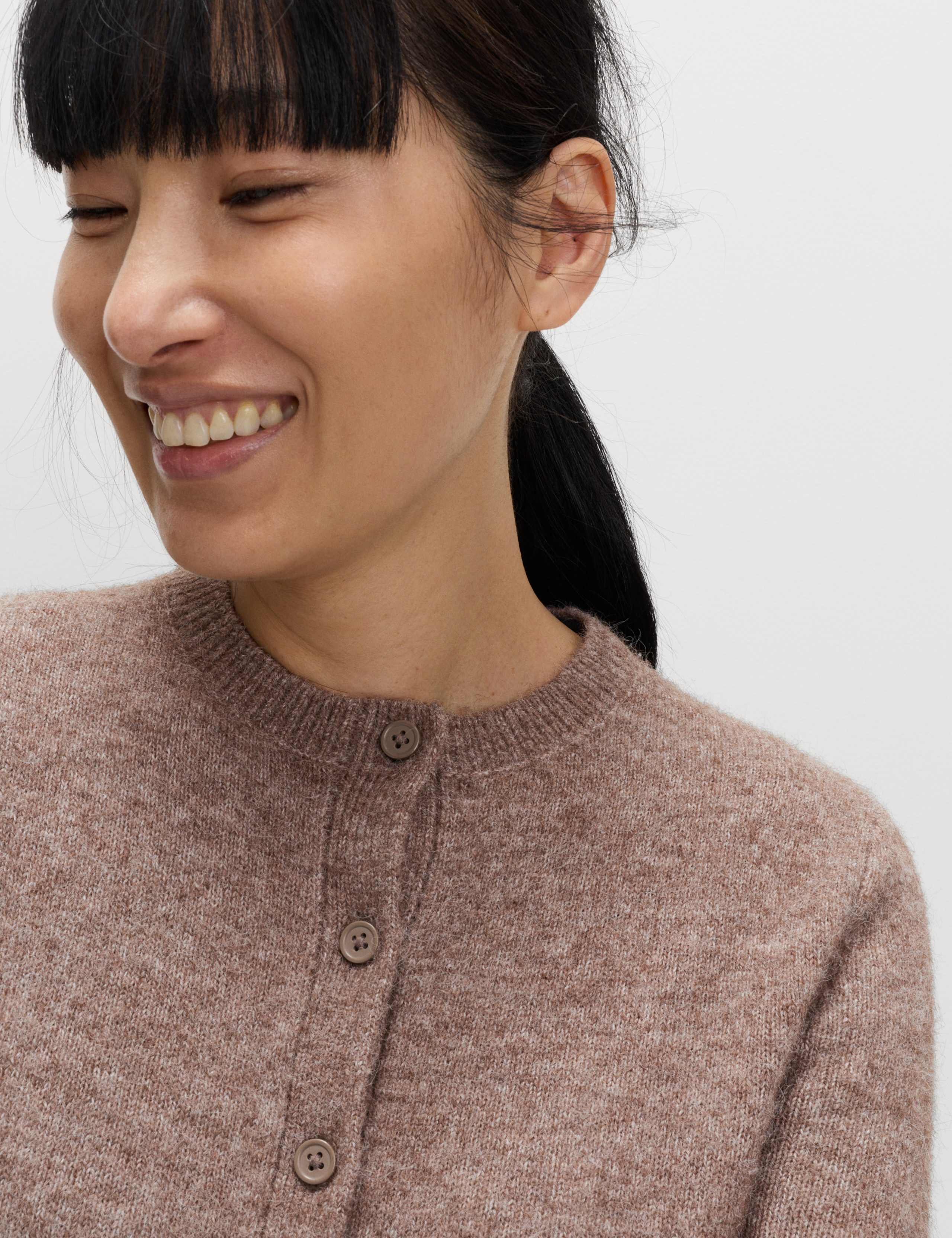 Crew Neck Cardigan with Wool 4 of 5